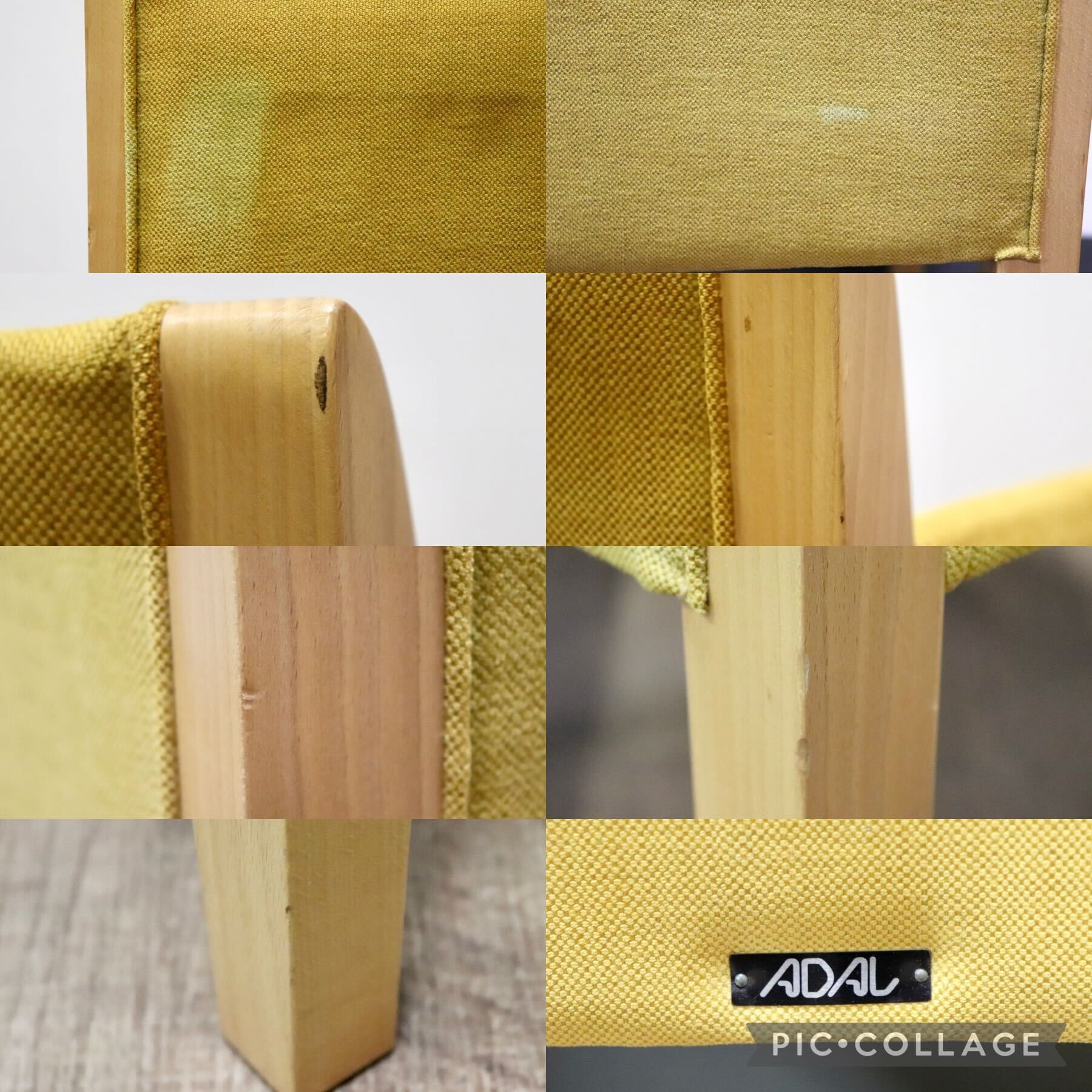 GMHN21C○ADAL / アダル ダイニングチェア アームチェア ラウンジチェア 椅子 イス チェア ファブリック イエロー ナチュラル モダン