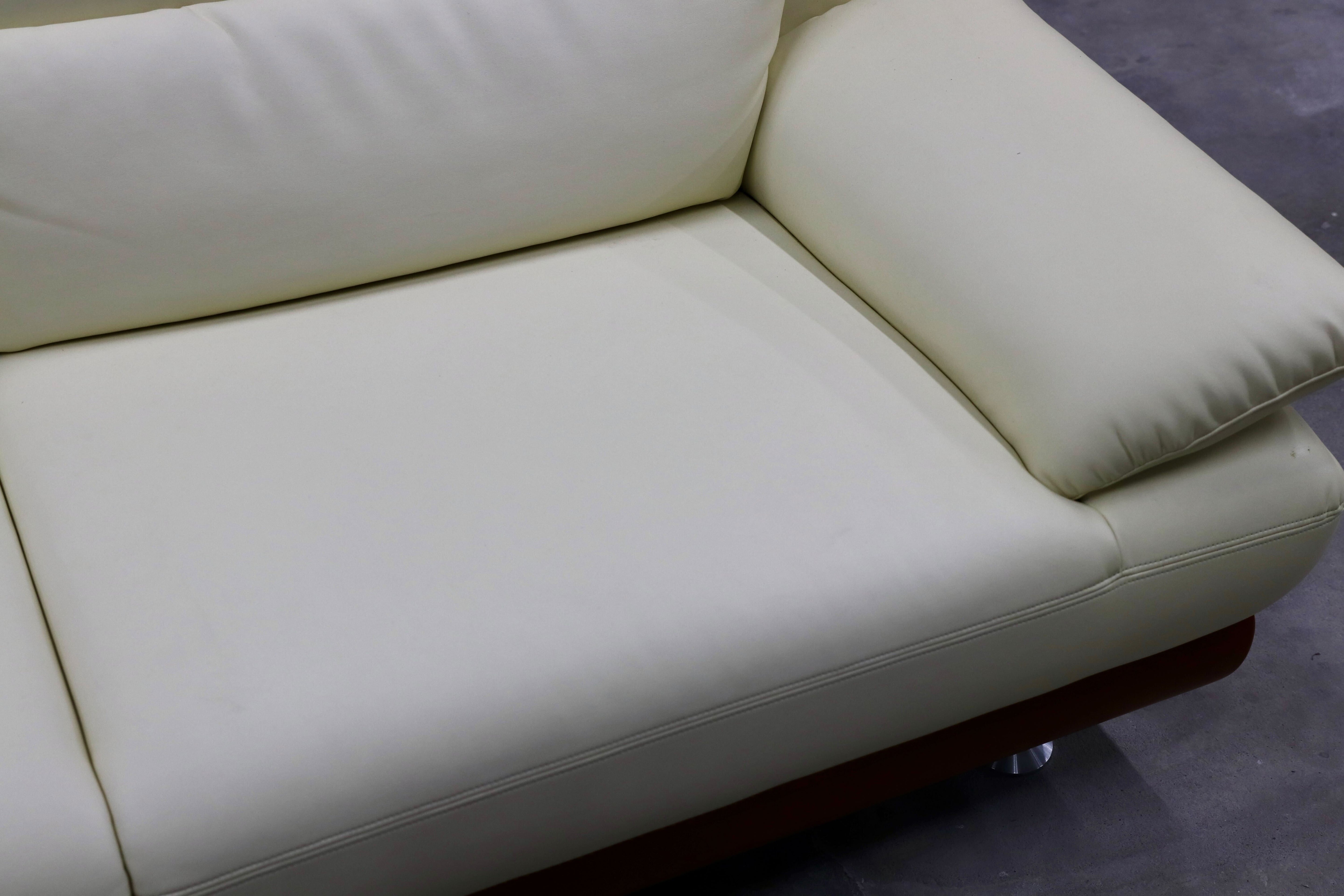 GMHK799○ASAHI / アサヒ SEATLE シアトル 2人掛けソファ ラブソファ ベージュ アイボリー ソフトレザー 合皮 長椅子