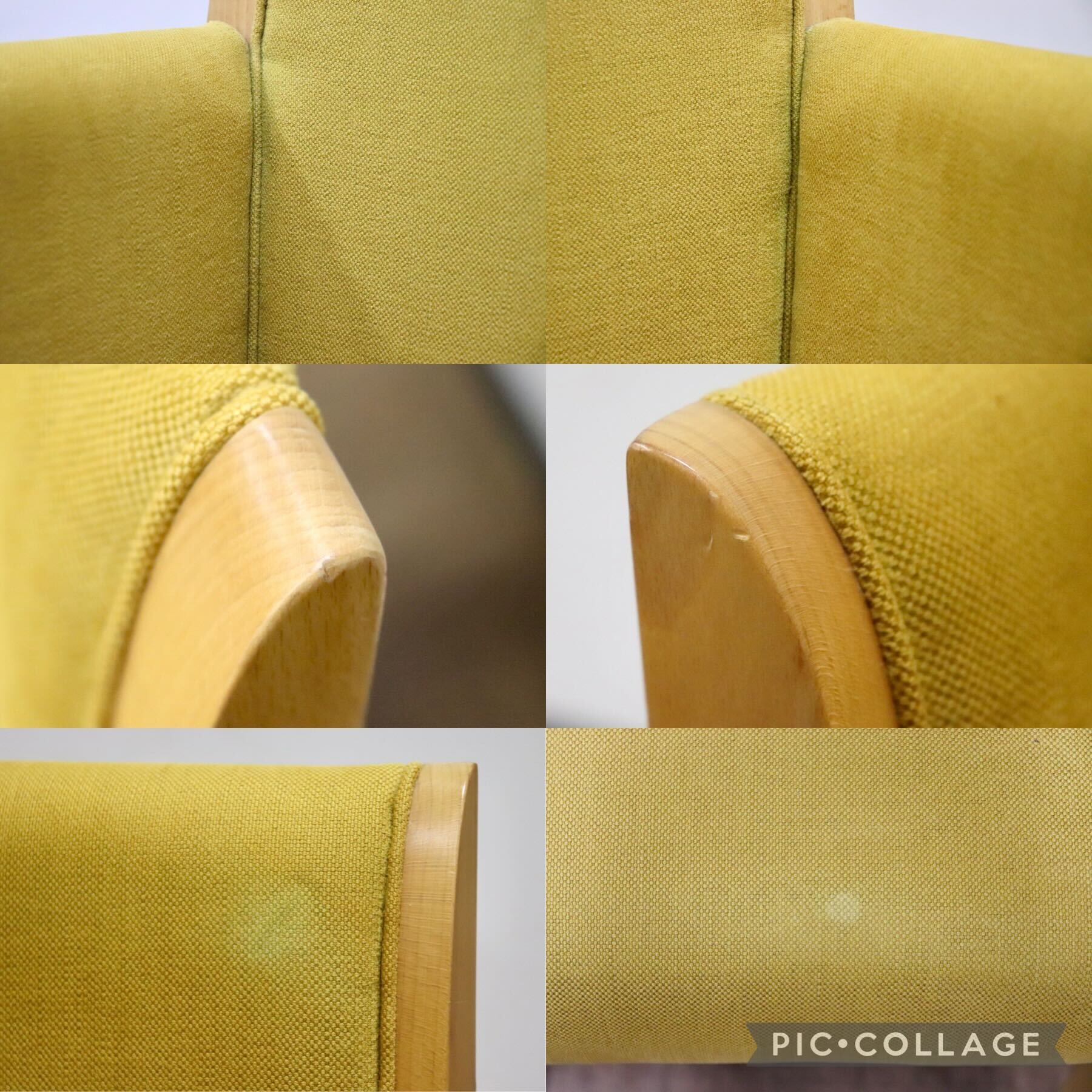 GMHN21C○ADAL / アダル ダイニングチェア アームチェア ラウンジチェア 椅子 イス チェア ファブリック イエロー ナチュラル モダン