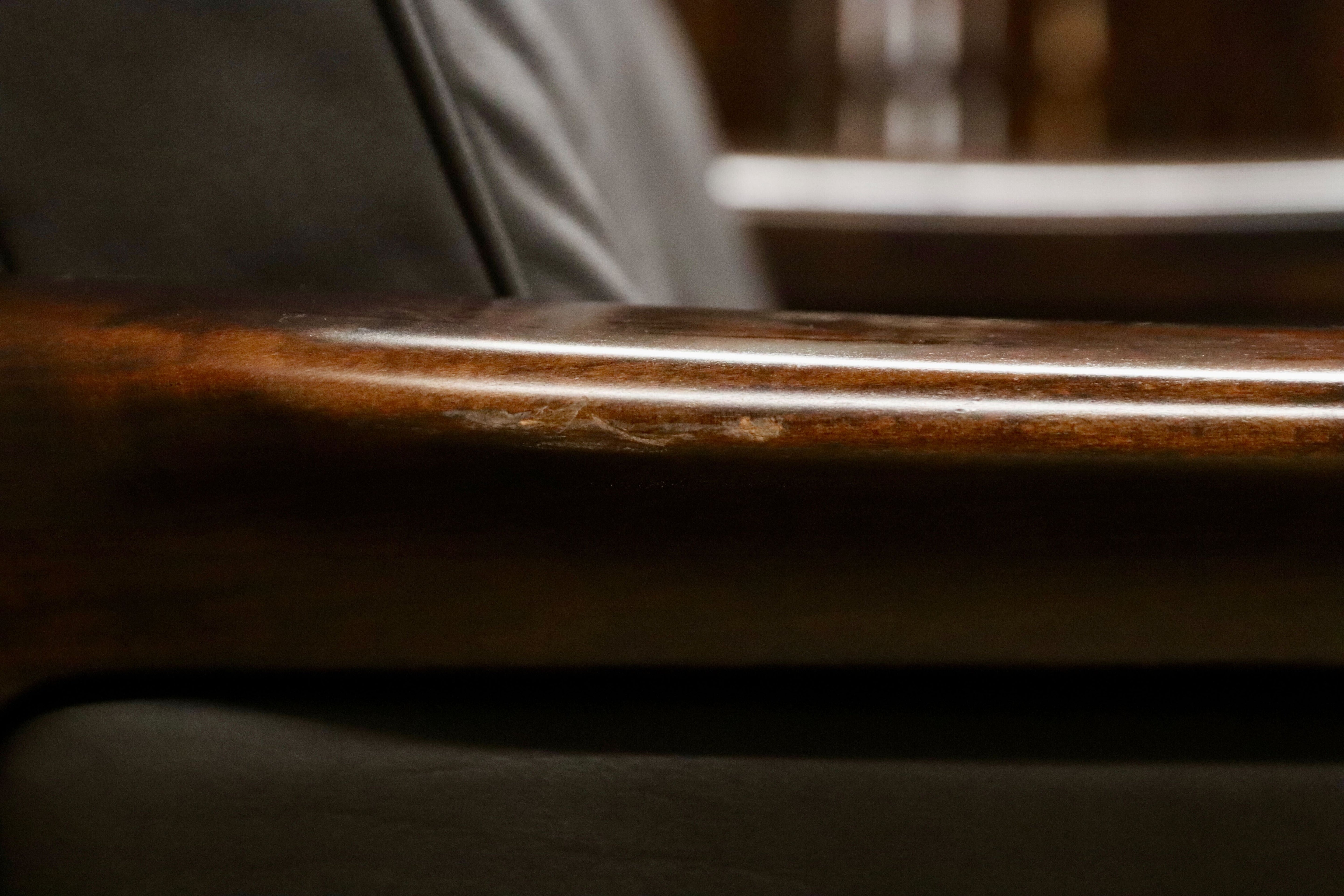 GMGK517A○Dyrlund / デューロン 1人掛けソファ シングルソファ 椅子 北欧 デンマーク ローズウッド 本革 希少 ヴィンテージ 約40万