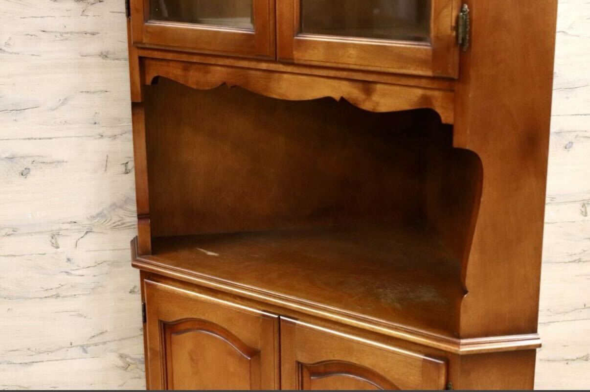 GMIS417○横浜ダニエル / Daniel コーナーキャビネット 飾り棚 シェルフ 棚 リビングボード 樺桜 ヴィンテージ