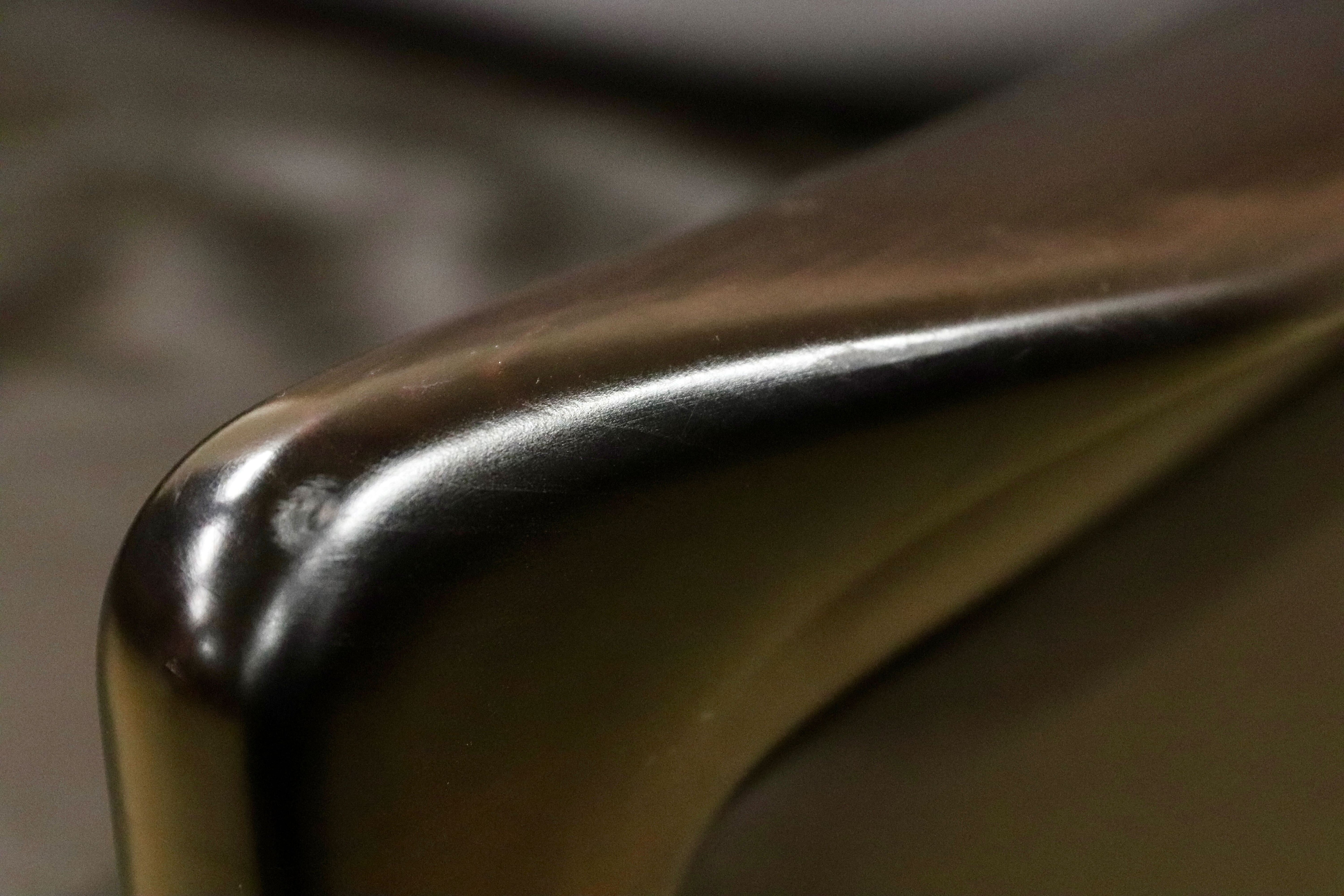 GMGK517A○Dyrlund / デューロン 1人掛けソファ シングルソファ 椅子 北欧 デンマーク ローズウッド 本革 希少 ヴィンテージ 約40万