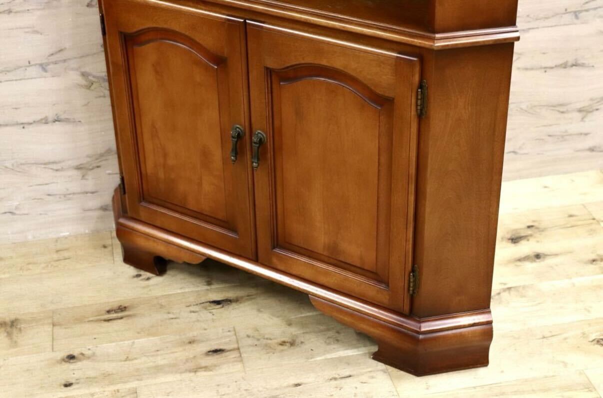 GMIS417○横浜ダニエル / Daniel コーナーキャビネット 飾り棚 シェルフ 棚 リビングボード 樺桜 ヴィンテージ