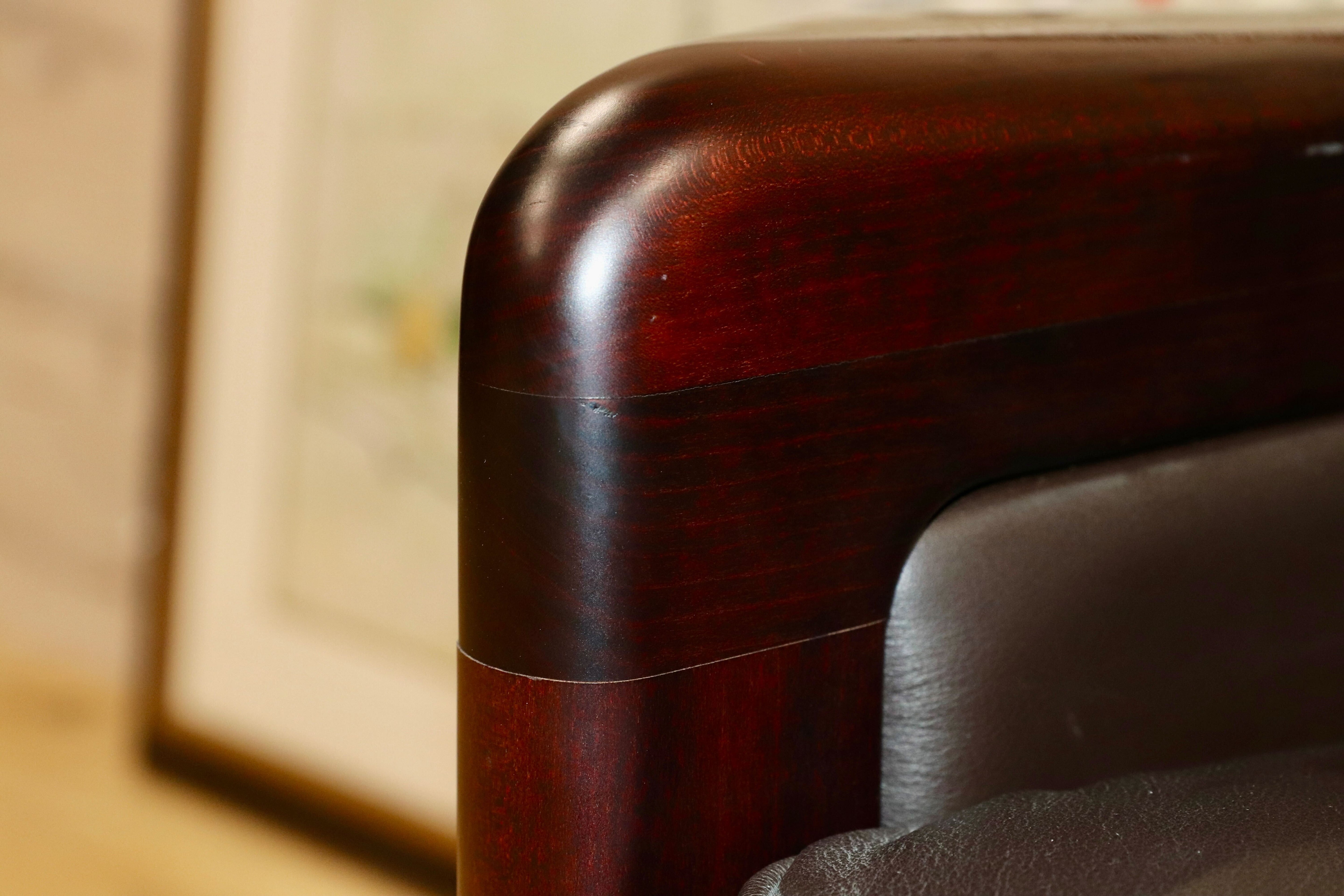 GMGK517A○Dyrlund / デューロン 1人掛けソファ シングルソファ 椅子 北欧 デンマーク ローズウッド 本革 希少 ヴィンテージ 約40万