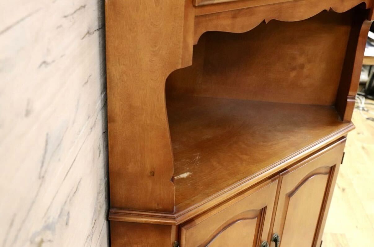 GMIS417○横浜ダニエル / Daniel コーナーキャビネット 飾り棚 シェルフ 棚 リビングボード 樺桜 ヴィンテージ