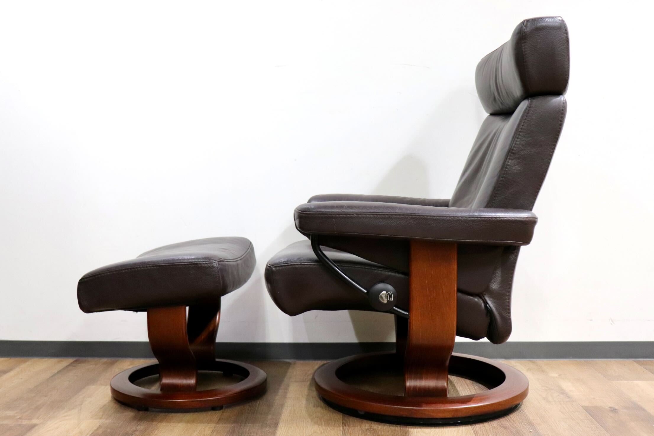 GMHK864○EKORNES / エコーネス オリオン リクライニングチェア ストレスレスチェア オットマン 北欧 ノルウェー 本革 ブラウン