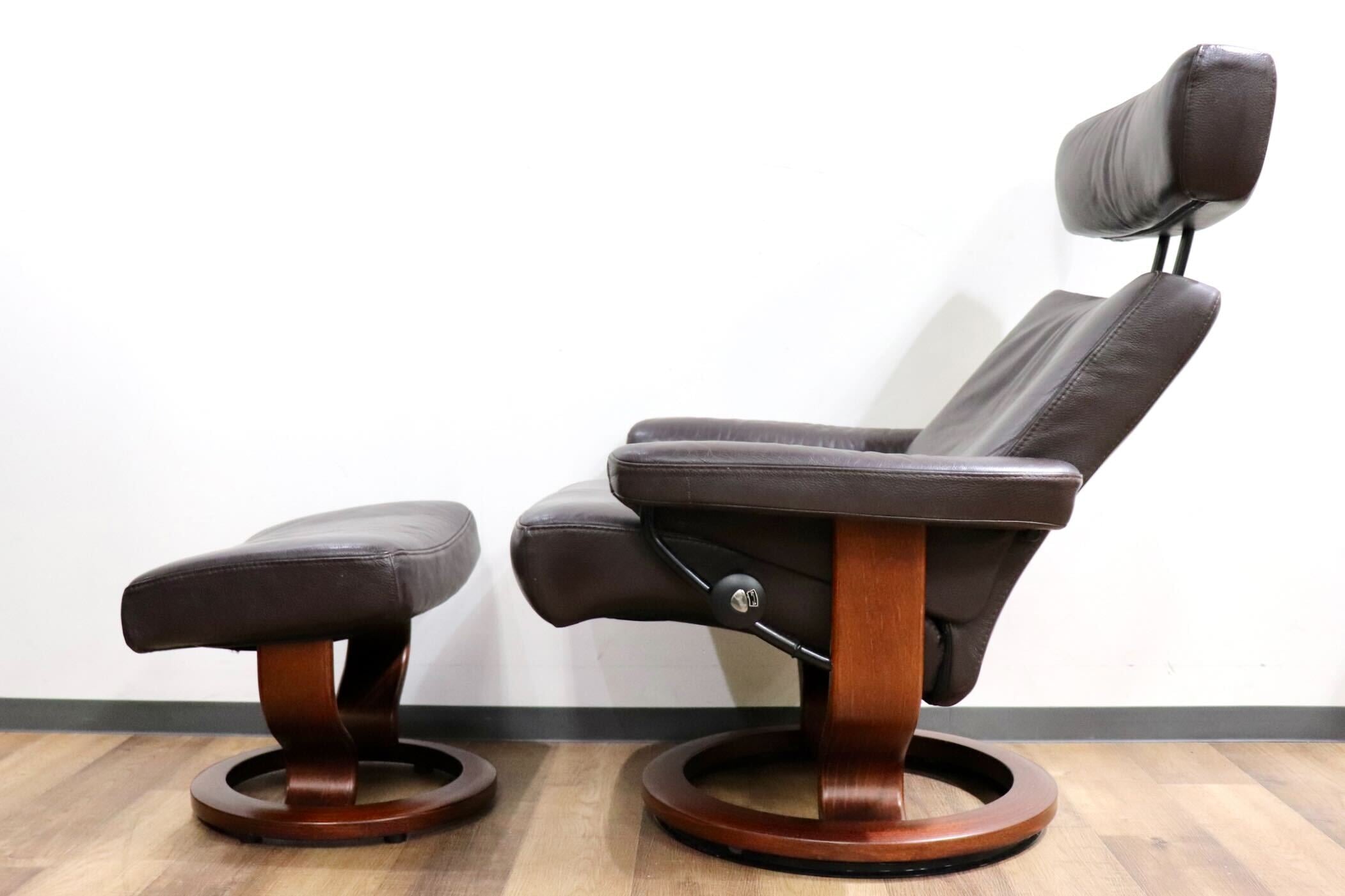 GMHK864○EKORNES / エコーネス オリオン リクライニングチェア ストレスレスチェア オットマン 北欧 ノルウェー 本革 ブラウン