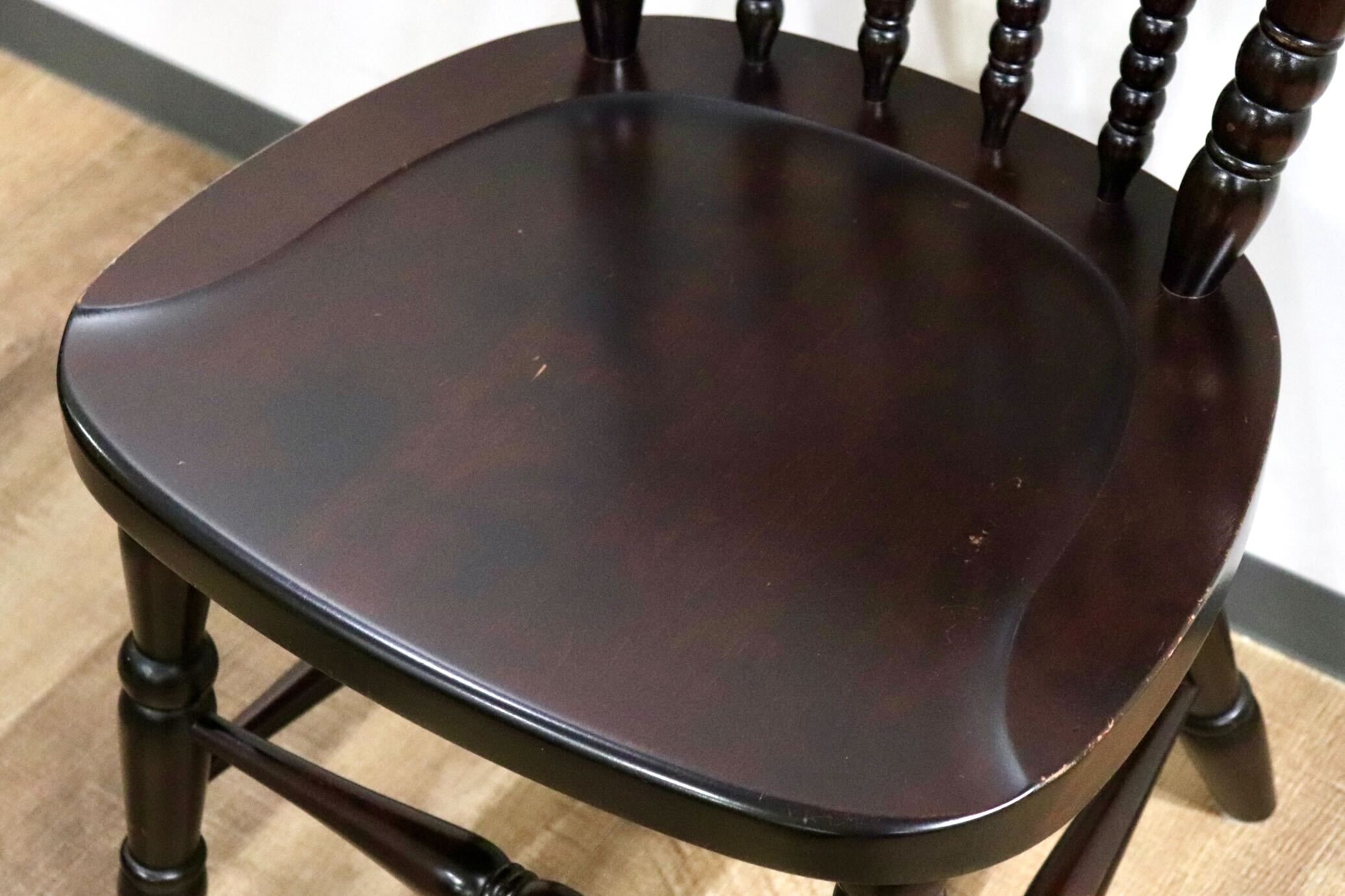 GMHK847A○北海道民芸家具 ダイニングチェア 食卓椅子 アームレスチェア 樺材 レトロ アンティーク ヴィンテージ 和家具 和モダン 古民家