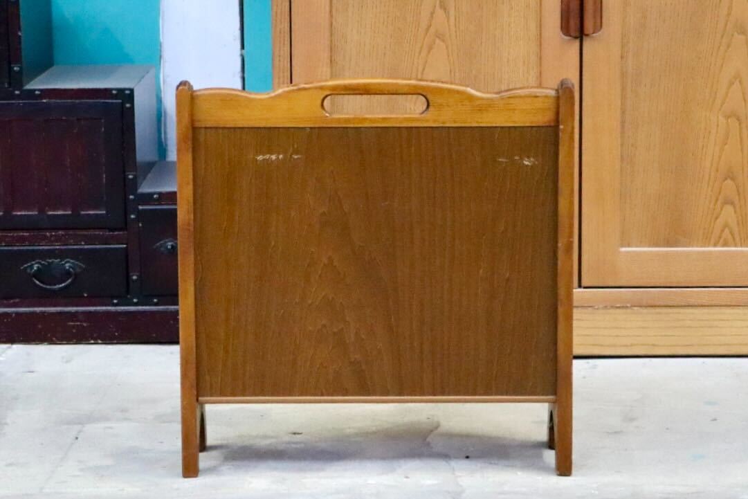 GMIH377○karimoku / カリモク コロニアル マガジンラック スリッパラック 雑誌入れ 収納 木製 ラタン 籐 クラシック