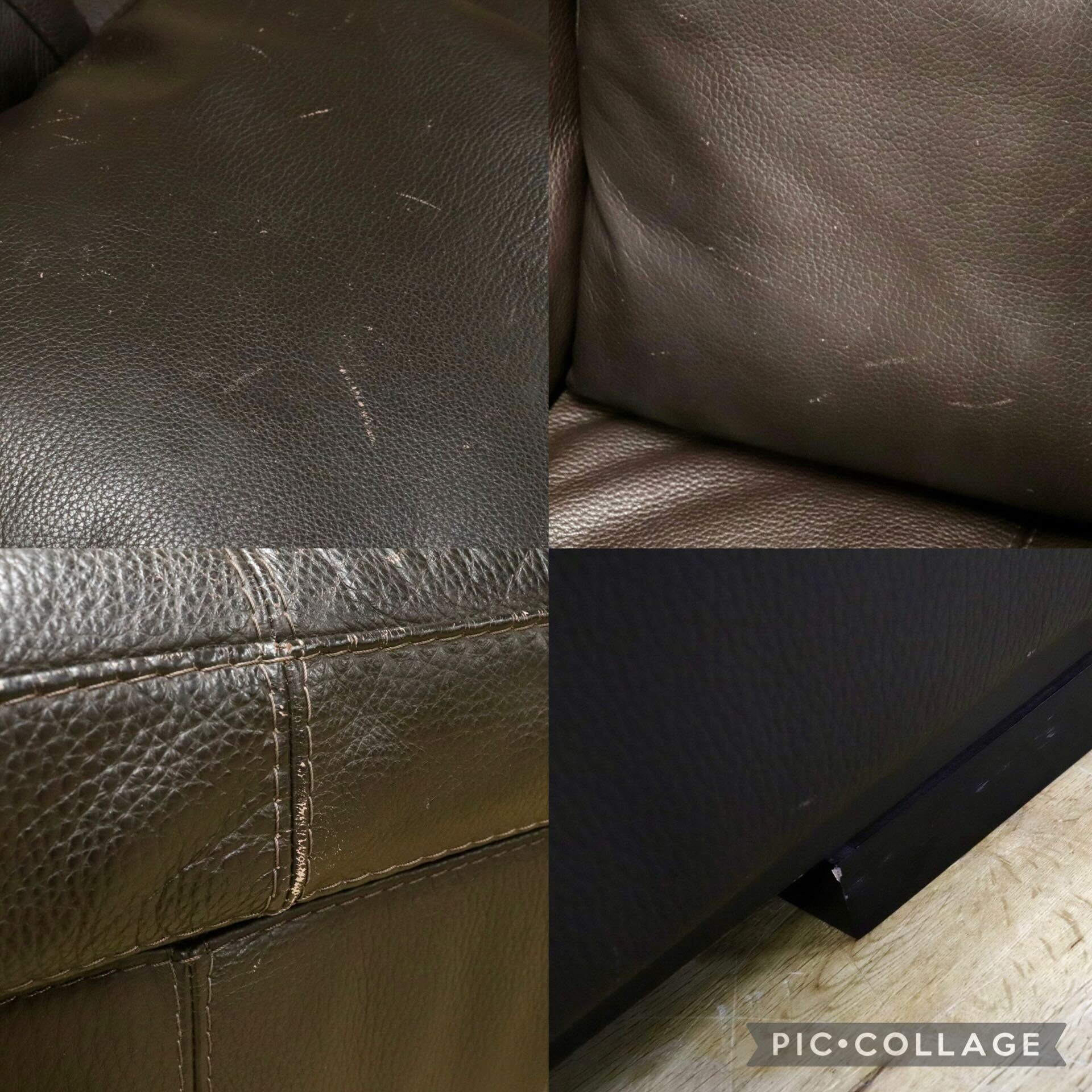 GMJH122○IDC大塚家具 トリプルソファ ロングソファ 3人掛けソファ ローソファ 長椅子 本革 リビング 応接 モダン