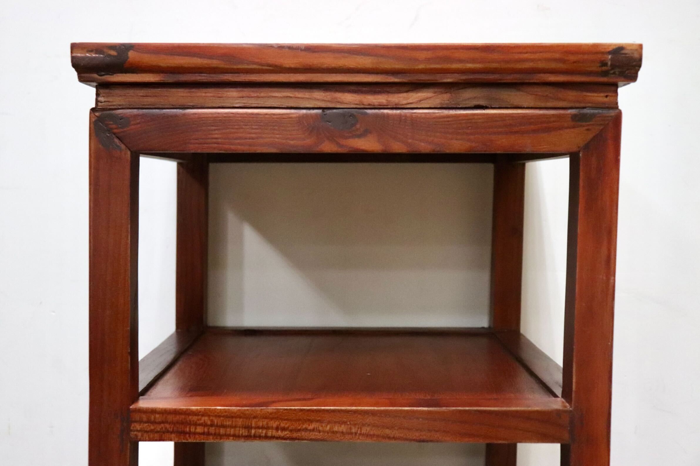 GMHK295I○中国民芸様式 アンティーク サイドテーブル コーヒーテーブル 花台 香炉台 飾り台 電話台 机 店舗什器 木製 クラシック アジアン