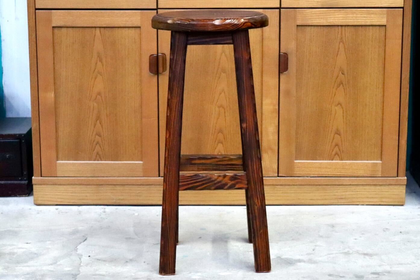 GMIS400B○スツール ハイチェア カウンターチェア 椅子 花台 木製 無垢材 キッチン カントリー ヴィンテージ