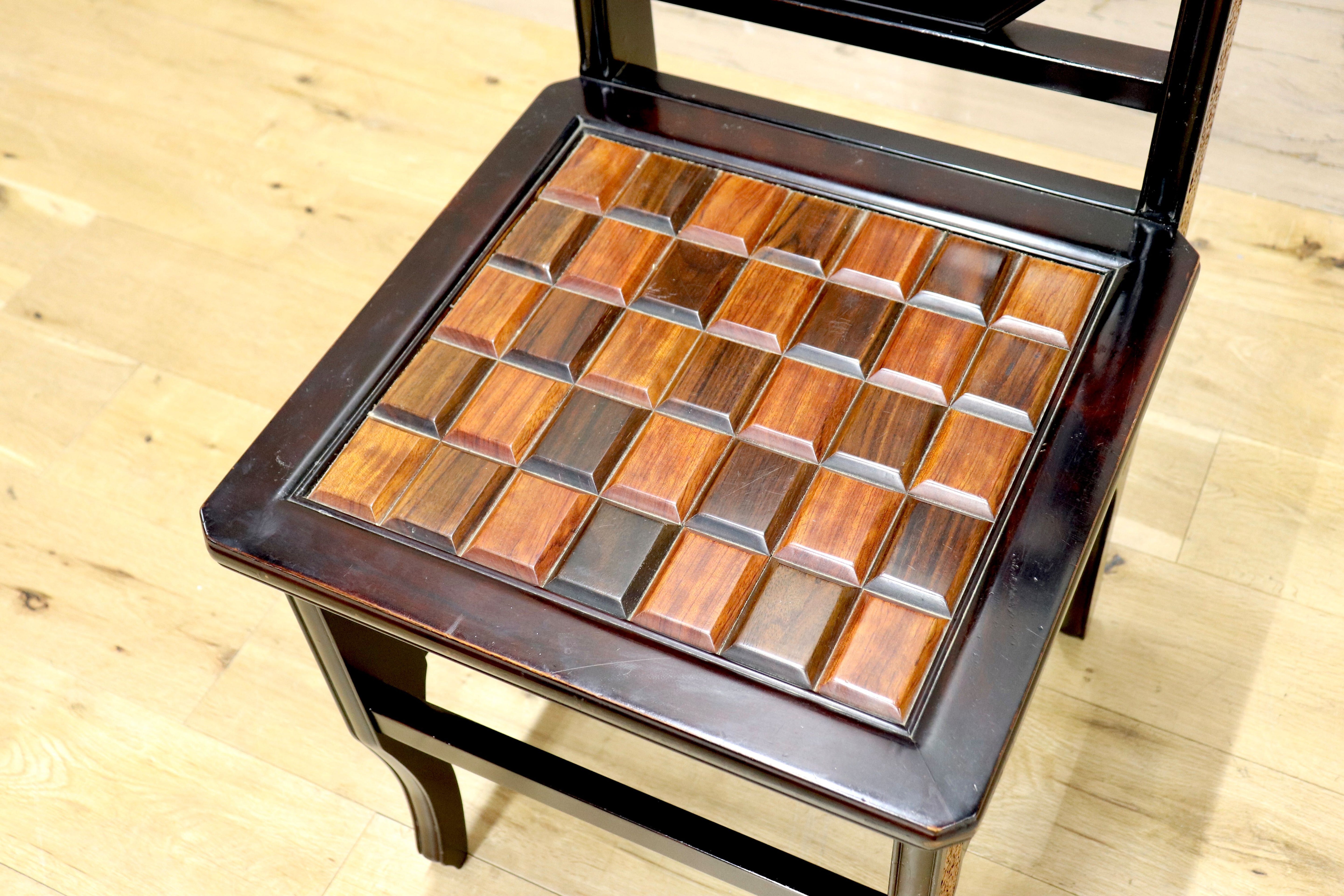 GMIK830E○最高級 中国美術 ダイニングチェア 椅子 チェア 唐木 和モダン アンティーク 綿密細工 稀少