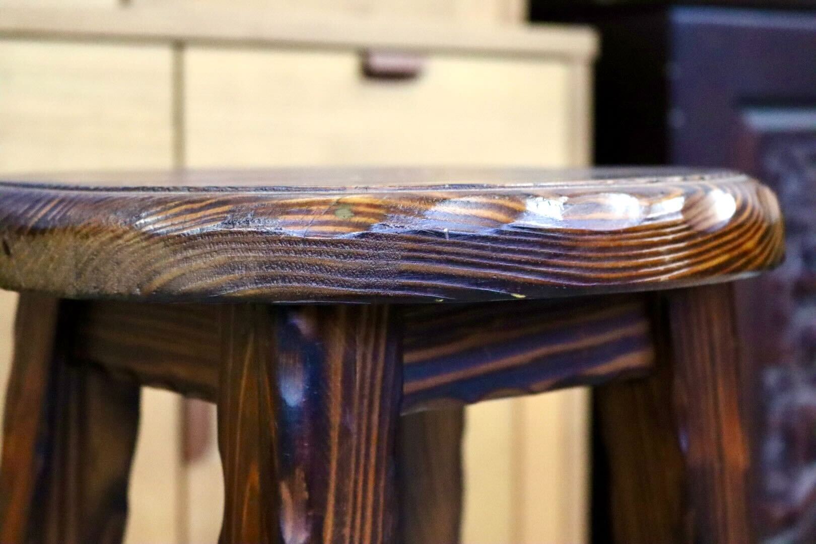 GMIS400B○スツール ハイチェア カウンターチェア 椅子 花台 木製 無垢材 キッチン カントリー ヴィンテージ