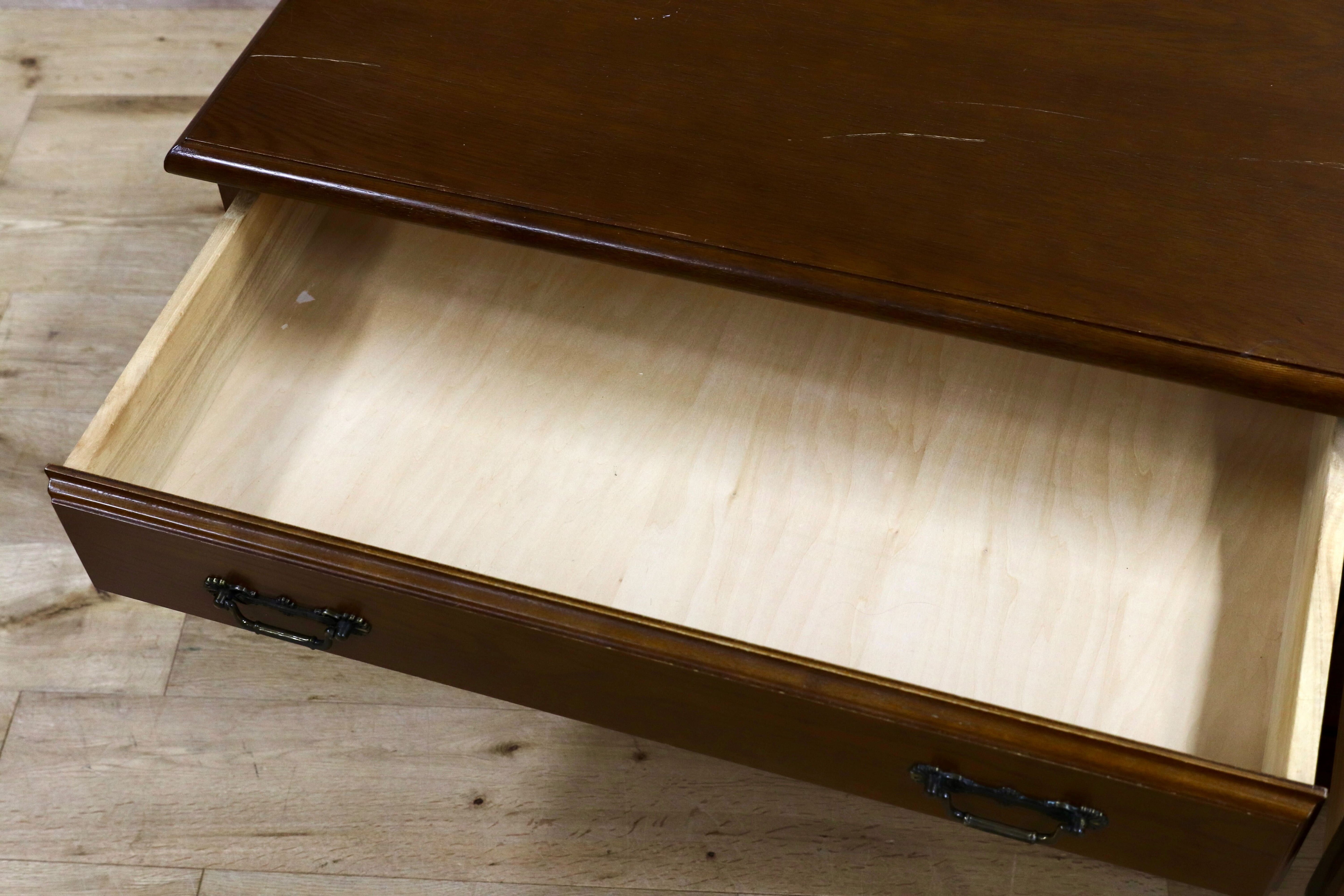 GMIS33○越後民芸家具 ローボード テレビボード チェスト サイドボード 楢材 ブラウン 和家具 レトロ アンティーク