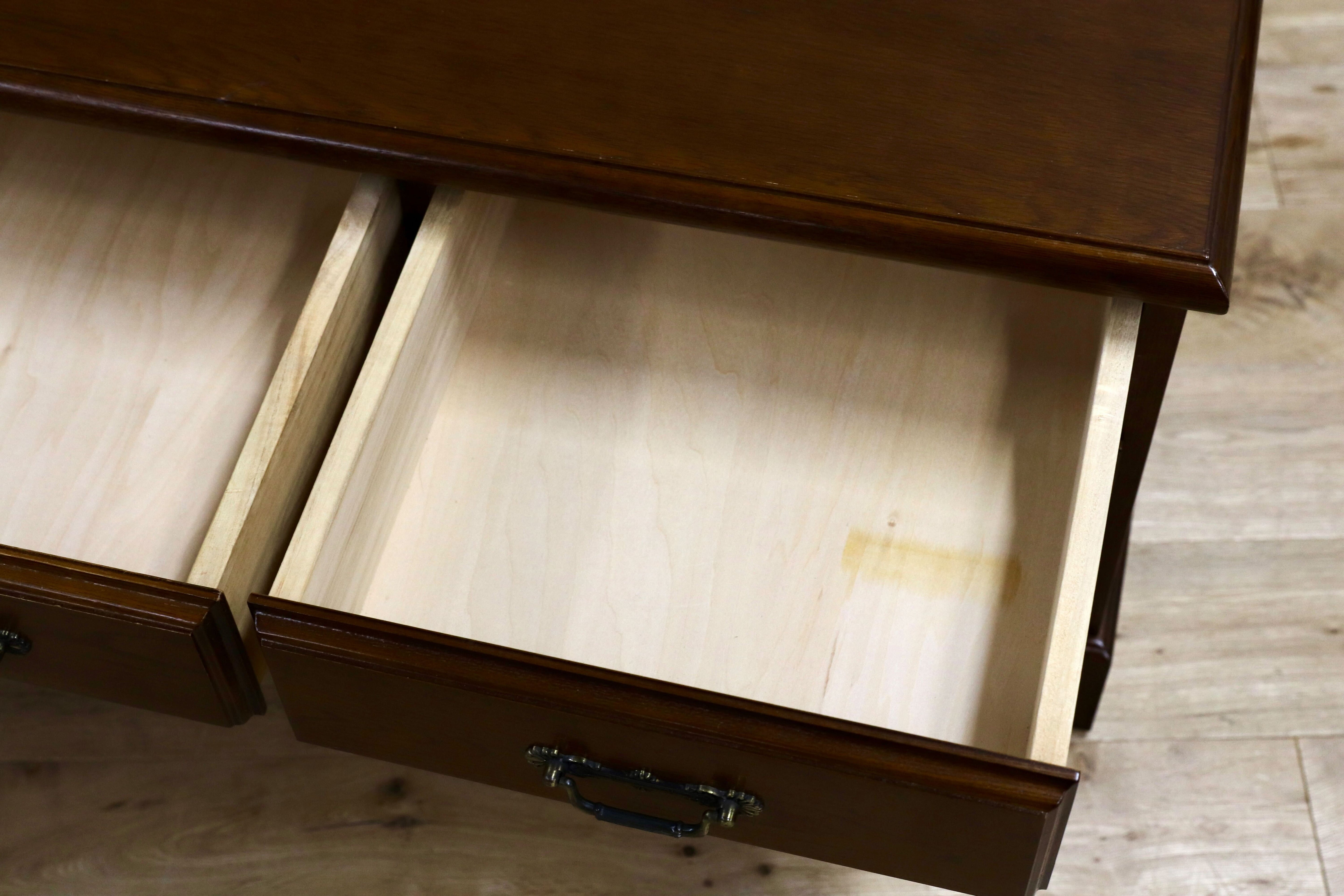 GMIS33○越後民芸家具 ローボード テレビボード チェスト サイドボード 楢材 ブラウン 和家具 レトロ アンティーク