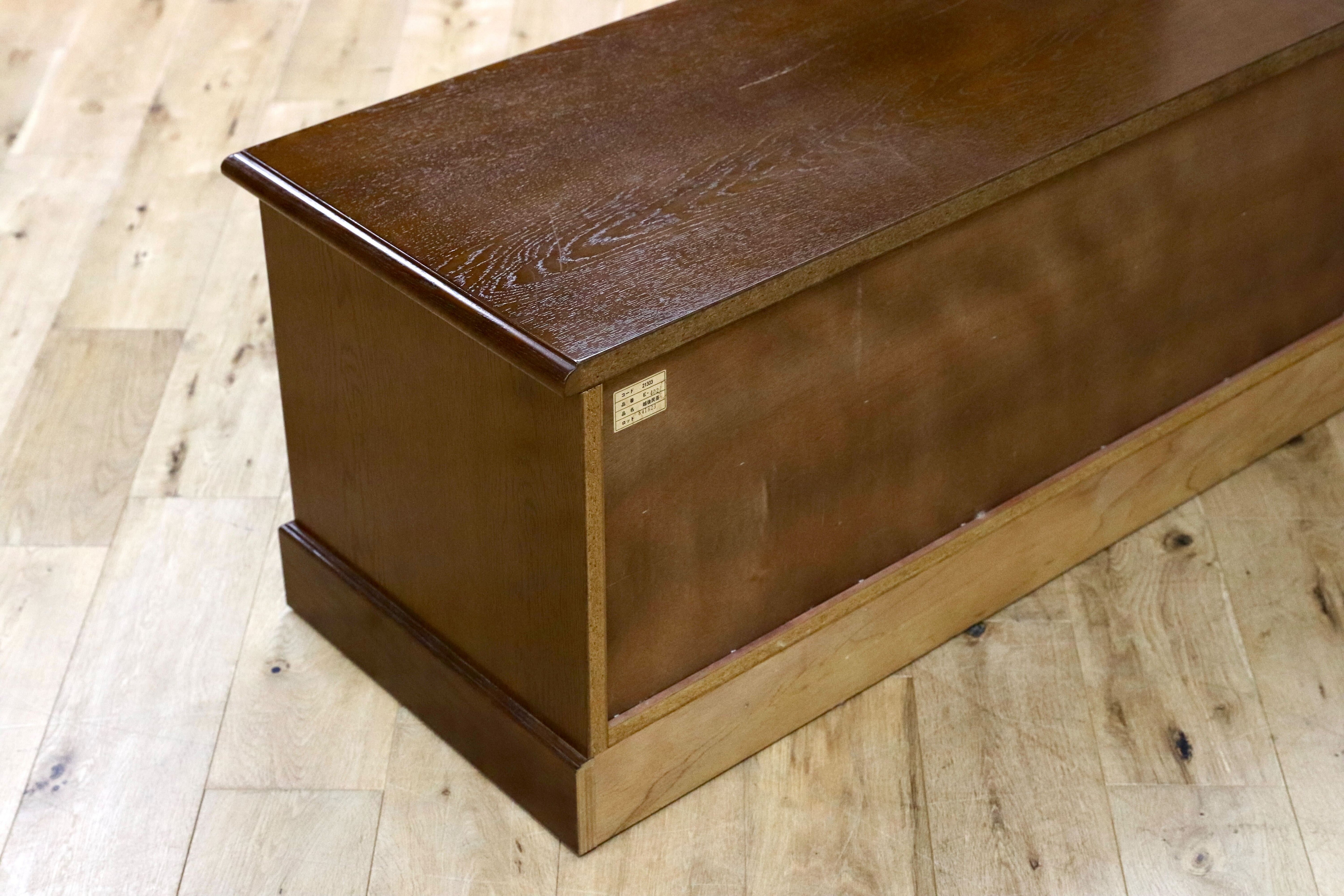 GMIS33○越後民芸家具 ローボード テレビボード チェスト サイドボード 楢材 ブラウン 和家具 レトロ アンティーク