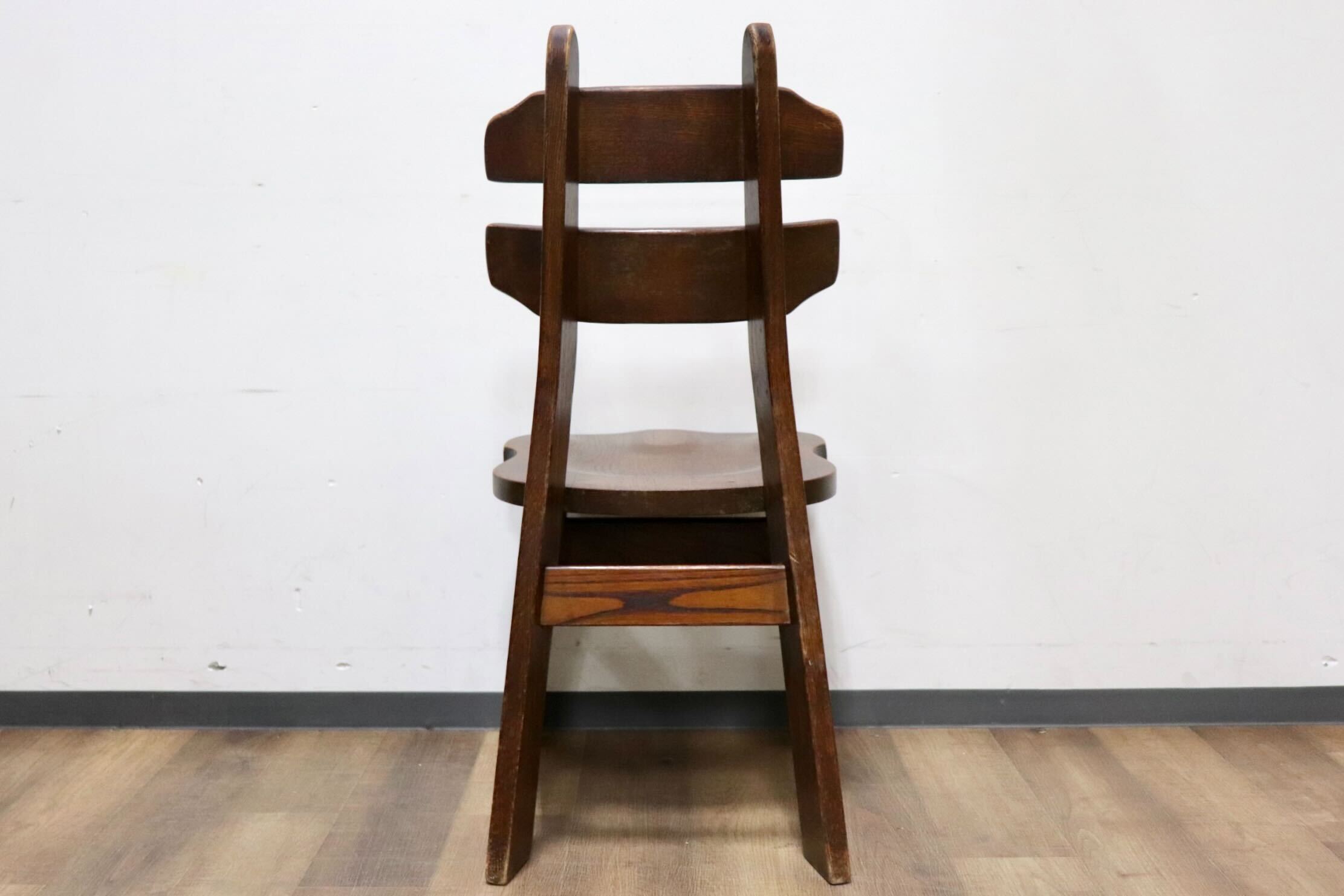 GMHH172○オランダ製 ダッチカントリー ダイニングチェア アームレスチェア 椅子 オーク材 無垢 堅牢 民芸家具 ネザーランズ ヴィンテージ