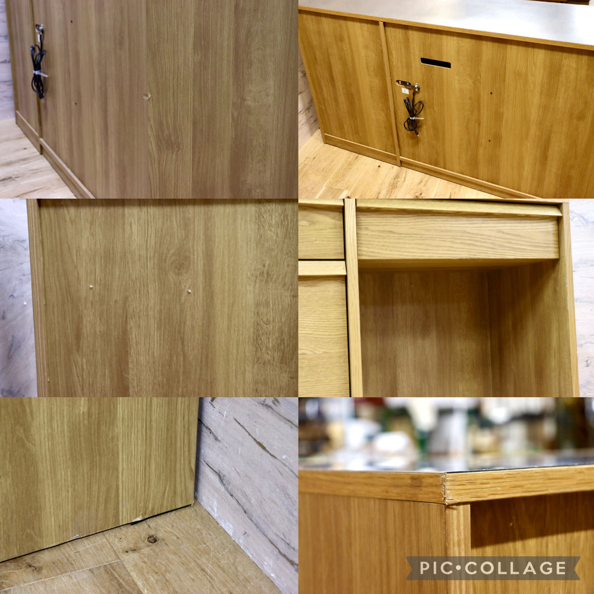 GMJH407◯unico / ウニコ NEAL ニール キッチンカウンター レンジ台 キッチンボード 北欧スタイル オーク材 定価約14万 廃番 希少