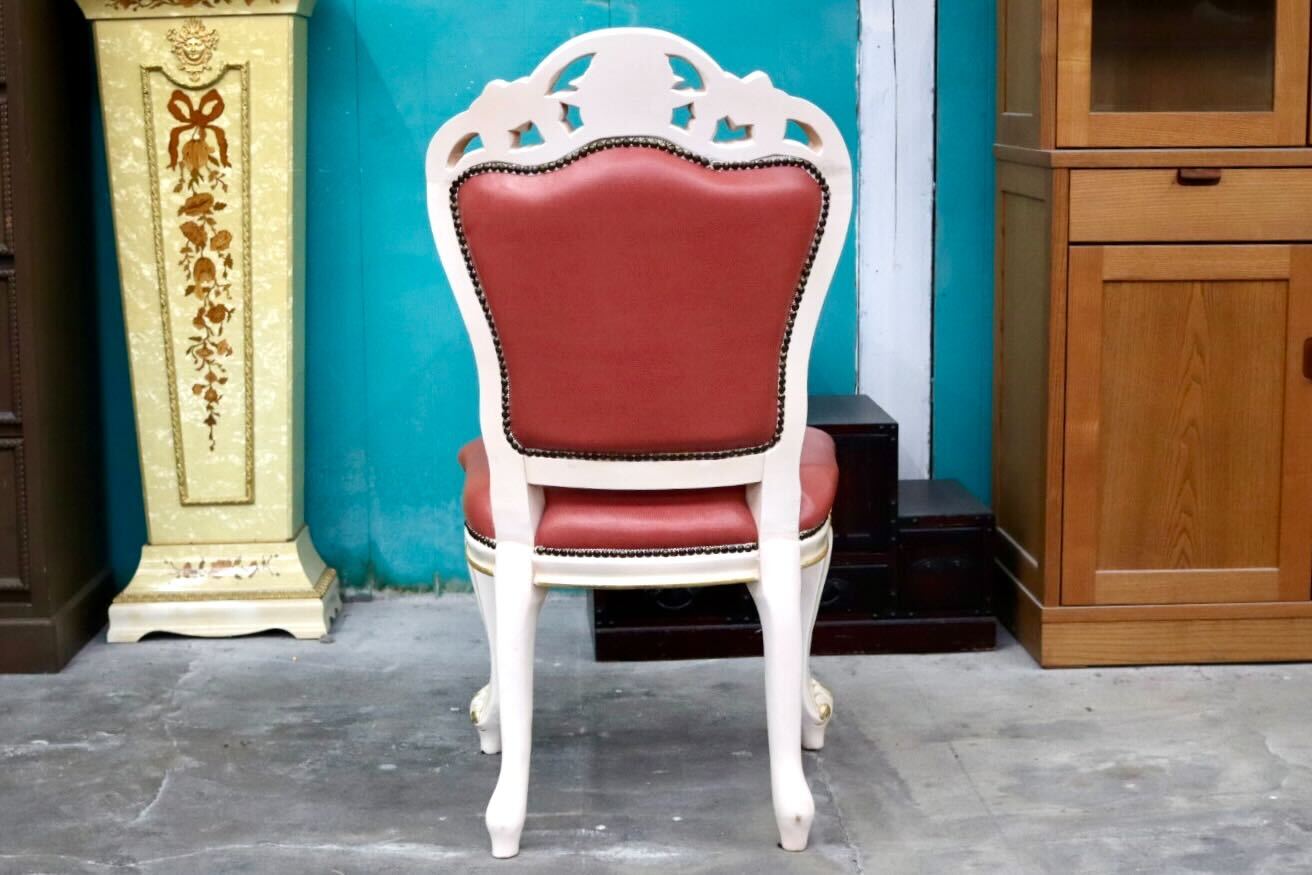 GMIS421A○ダイニングチェア アームレスチェア 椅子 木製 ドレッサー 猫脚 ヨーロピアン ロココ アンティーク調