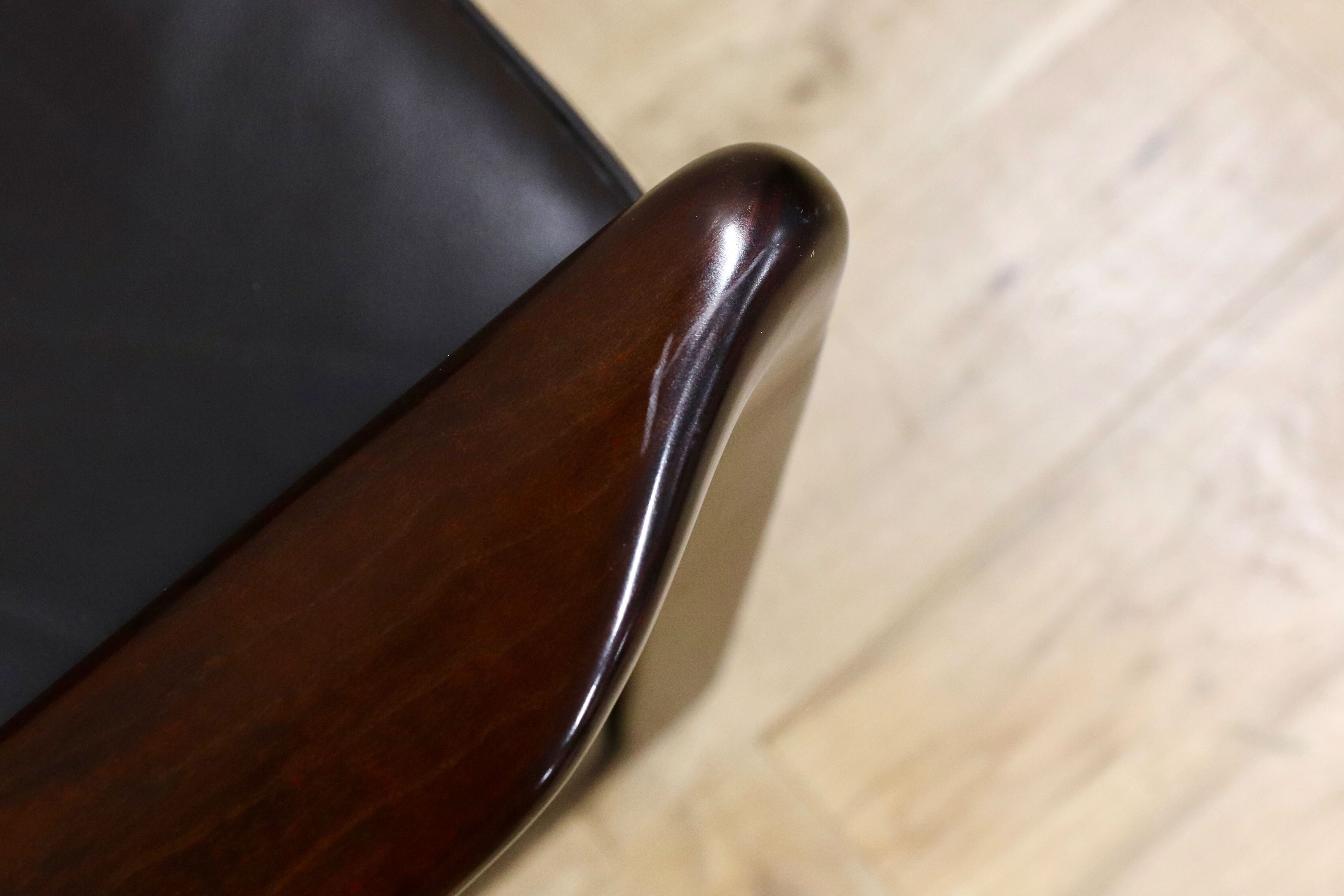 GMGK517C○Dyrlund / デューロン 1人掛けソファ シングルソファ 椅子 北欧 デンマーク ローズウッド 本革 希少 ヴィンテージ 約40万