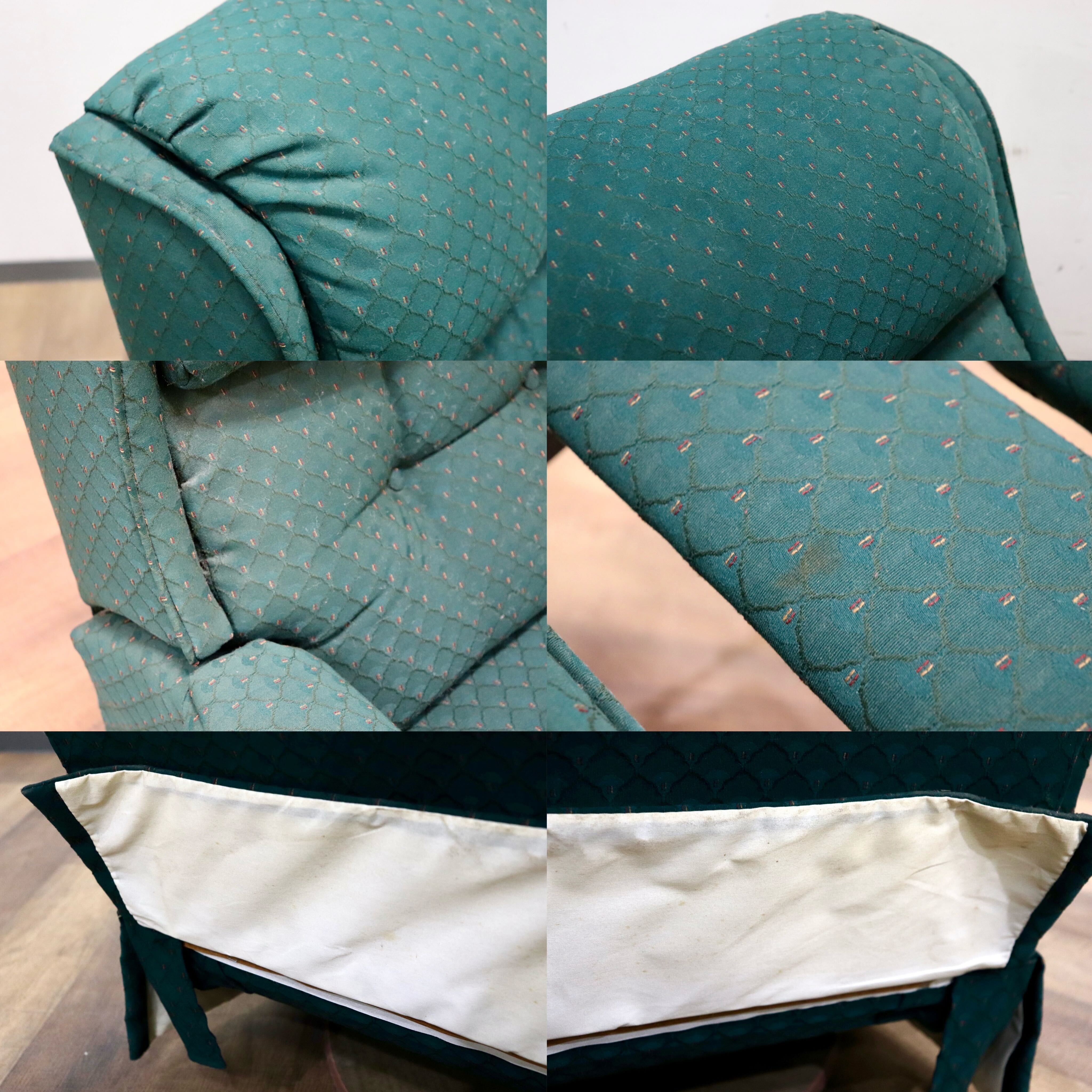 GMHH418○LANE FURNITURE / レーン 1人掛けソファ ロッキングチェア フットレスト ファブリック グリーン US クラシック ヴィンテージ