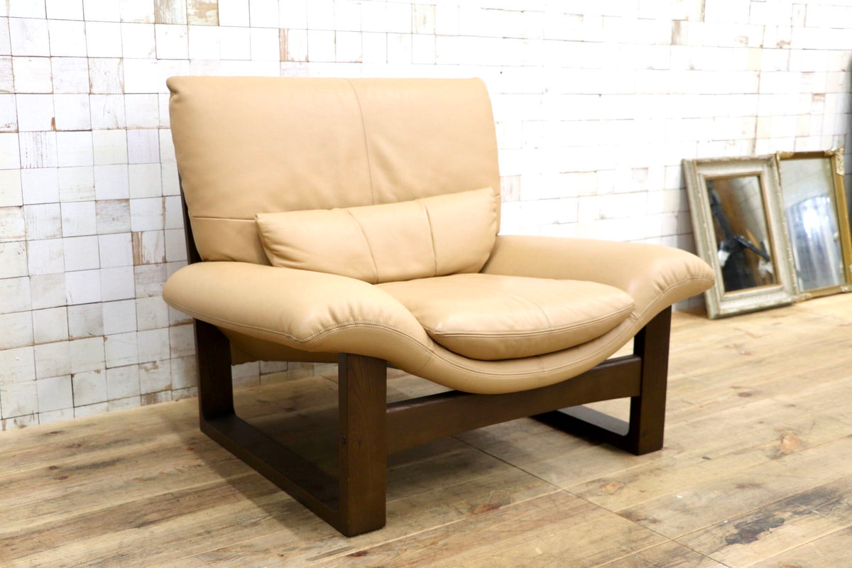 GMJK428A◯アサヒ / ASAHI シーガル 1人掛けソファ シングルソファ 本革 モダン ラグジュアリー 定価約21万