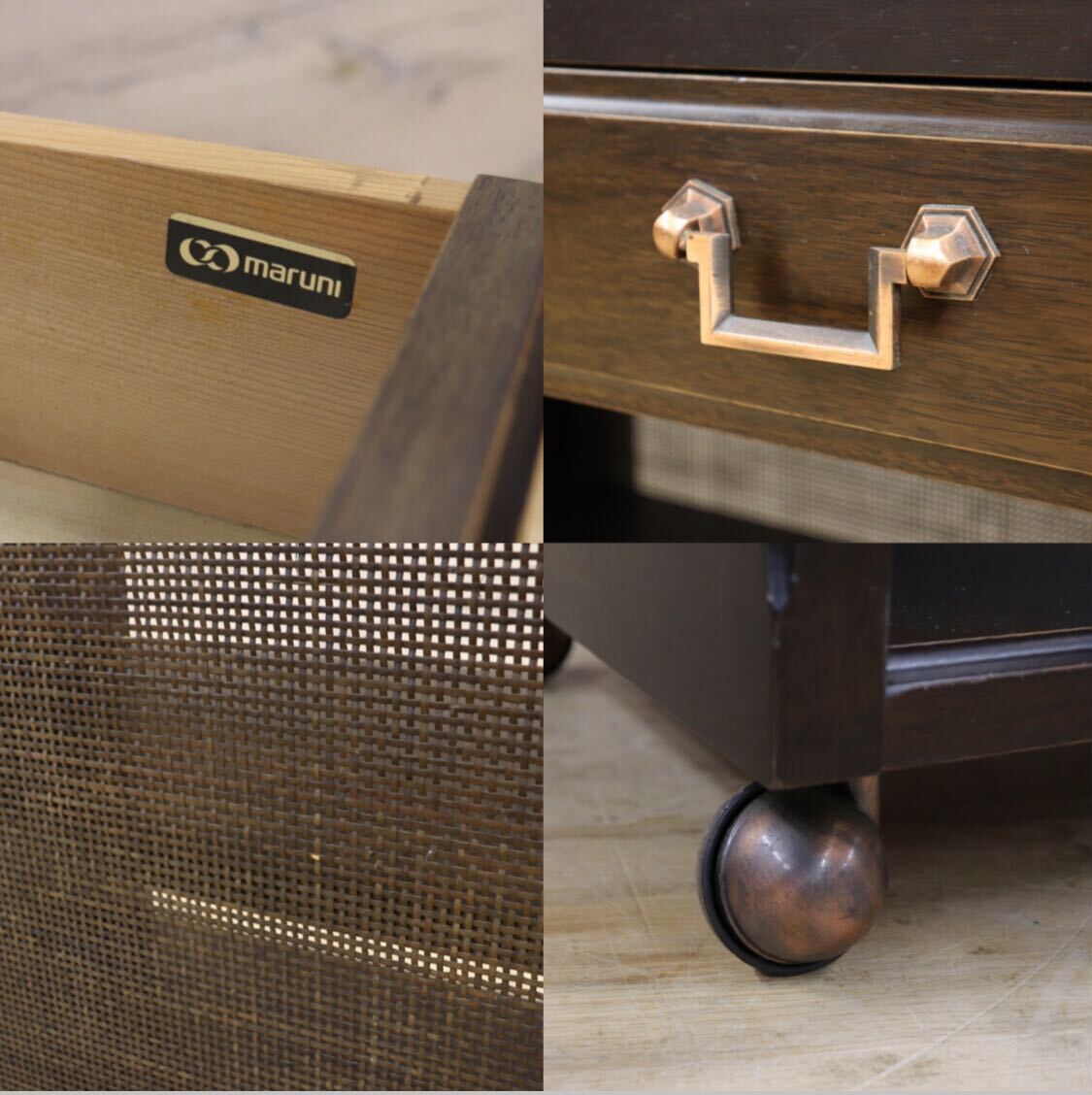 GMIS412○maruni / マルニ 地中海 ワゴン キャスター付き サイドキャビネット 引出し収納 クラシック アンティーク ヴィンテージ