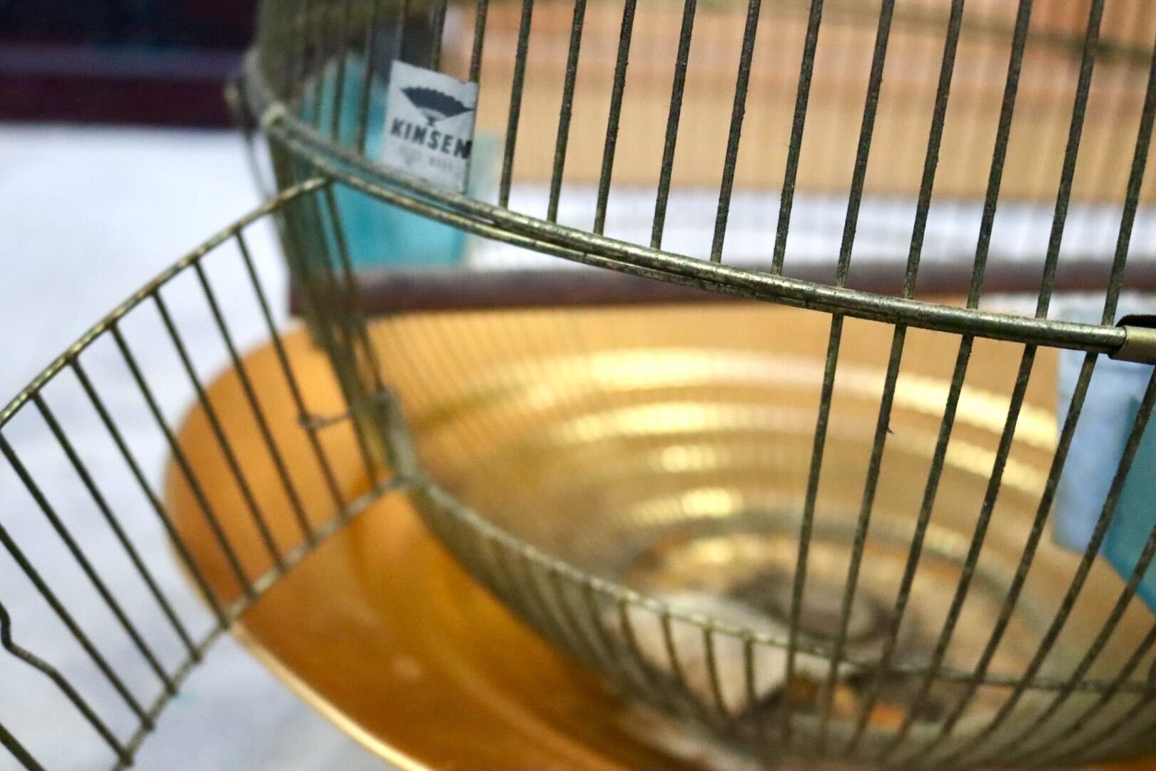 GMIH367A○KINSEN / キンセン 鳥かご 鳥籠 バードゲージ 鳥小屋 丸型 金属製 吊り下げ 昭和 レトロ ヴィンテージ