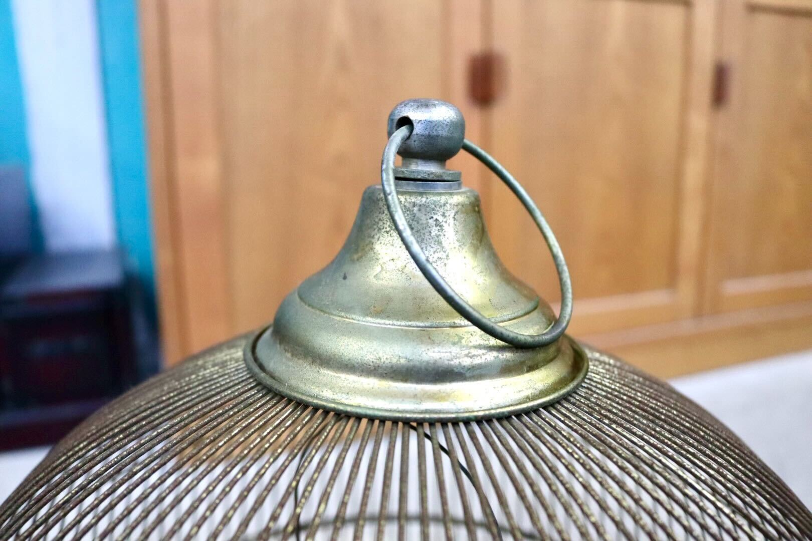 GMIH367A○KINSEN / キンセン 鳥かご 鳥籠 バードゲージ 鳥小屋 丸型 金属製 吊り下げ 昭和 レトロ ヴィンテージ