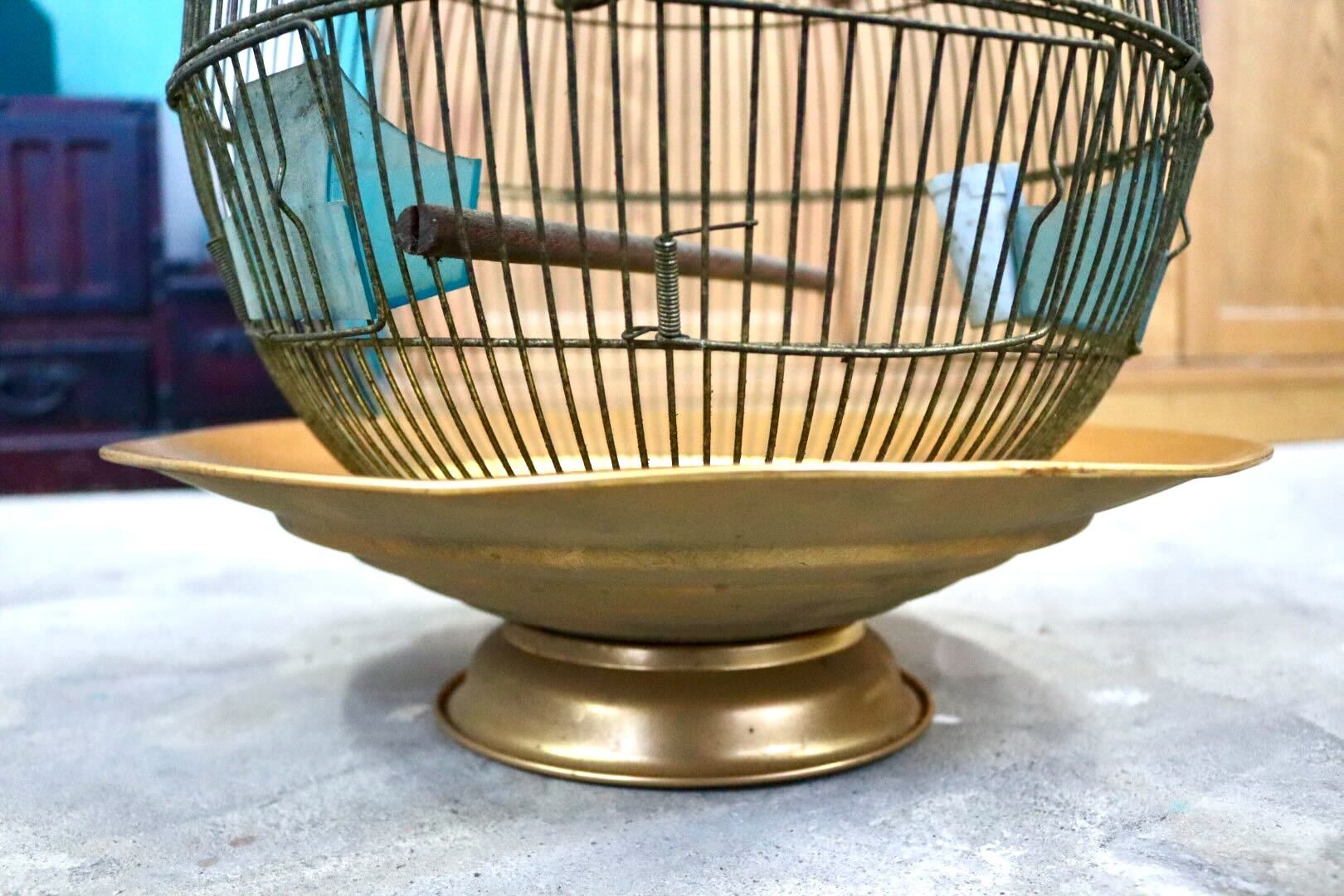 GMIH367A○KINSEN / キンセン 鳥かご 鳥籠 バードゲージ 鳥小屋 丸型 金属製 吊り下げ 昭和 レトロ ヴィンテージ