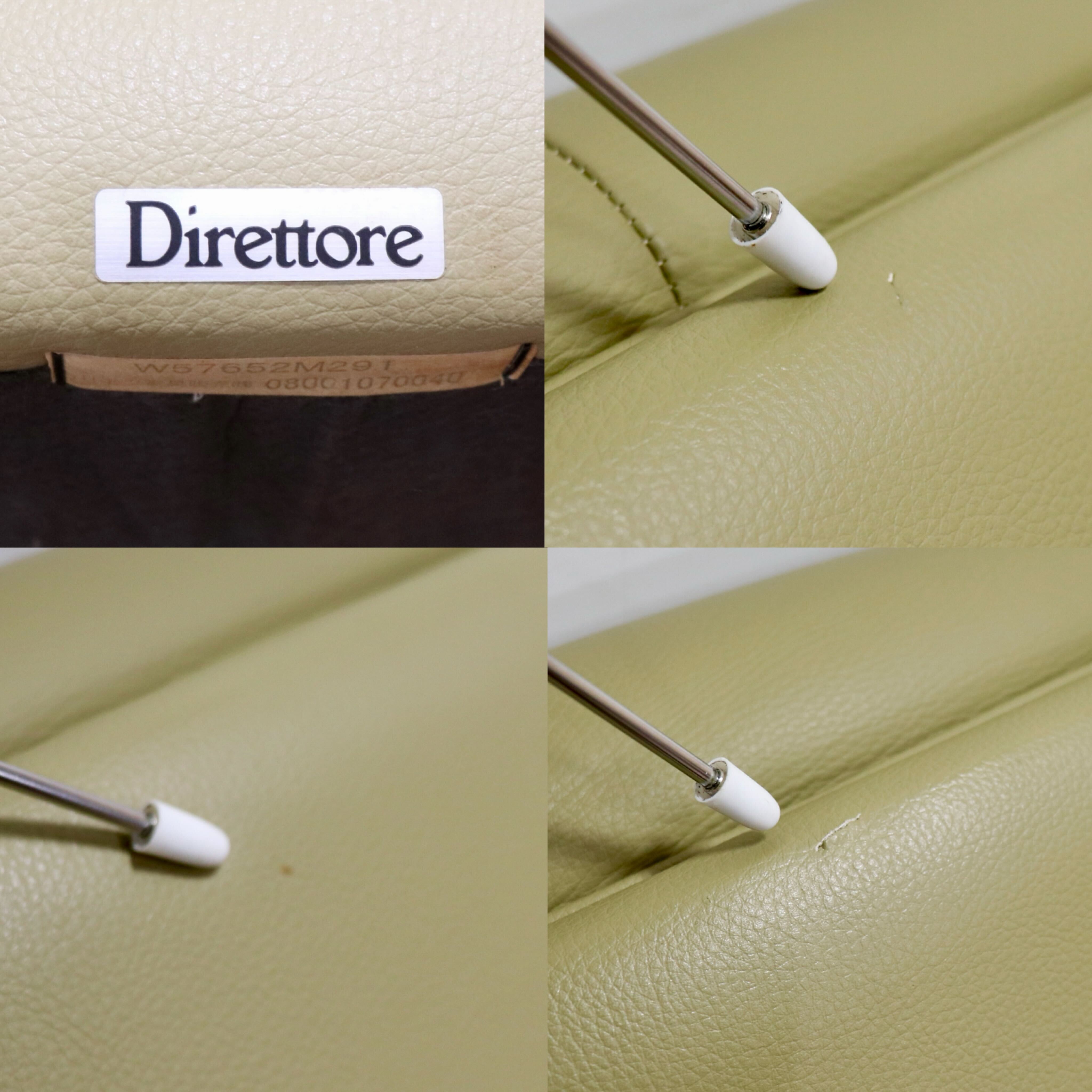 GMHK755B○karimoku / カリモク Direttore ディレトーレ 2人掛けソファ ラブソファ アームチェア 本革 オリーブ色 モダン 国産家具