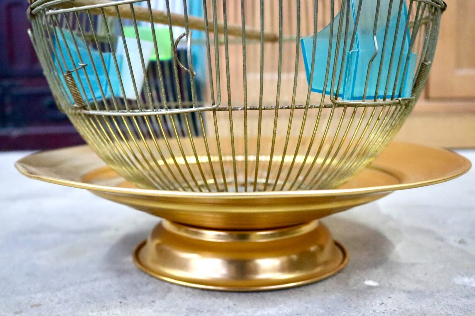 GMIH367B○KINSEN / キンセン 鳥かご 鳥籠 バードゲージ 鳥小屋 丸型 金属製 吊り下げ 昭和 レトロ ヴィンテージ