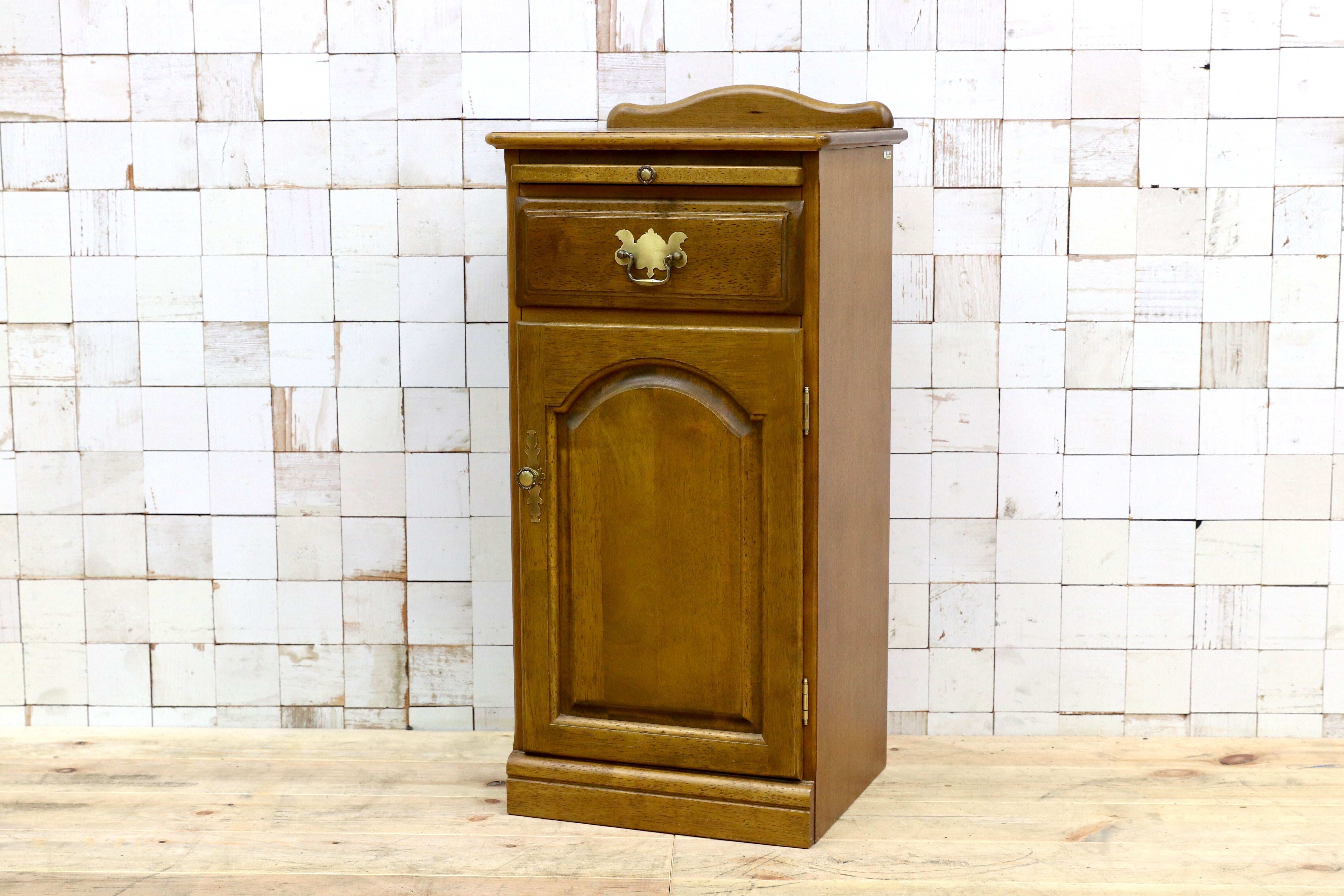 GMIS26A○karimoku / カリモク 電話台 FAX台 サイドチェスト サイドキャビネット レトロ カントリー 国産家具 引出し 収納家具