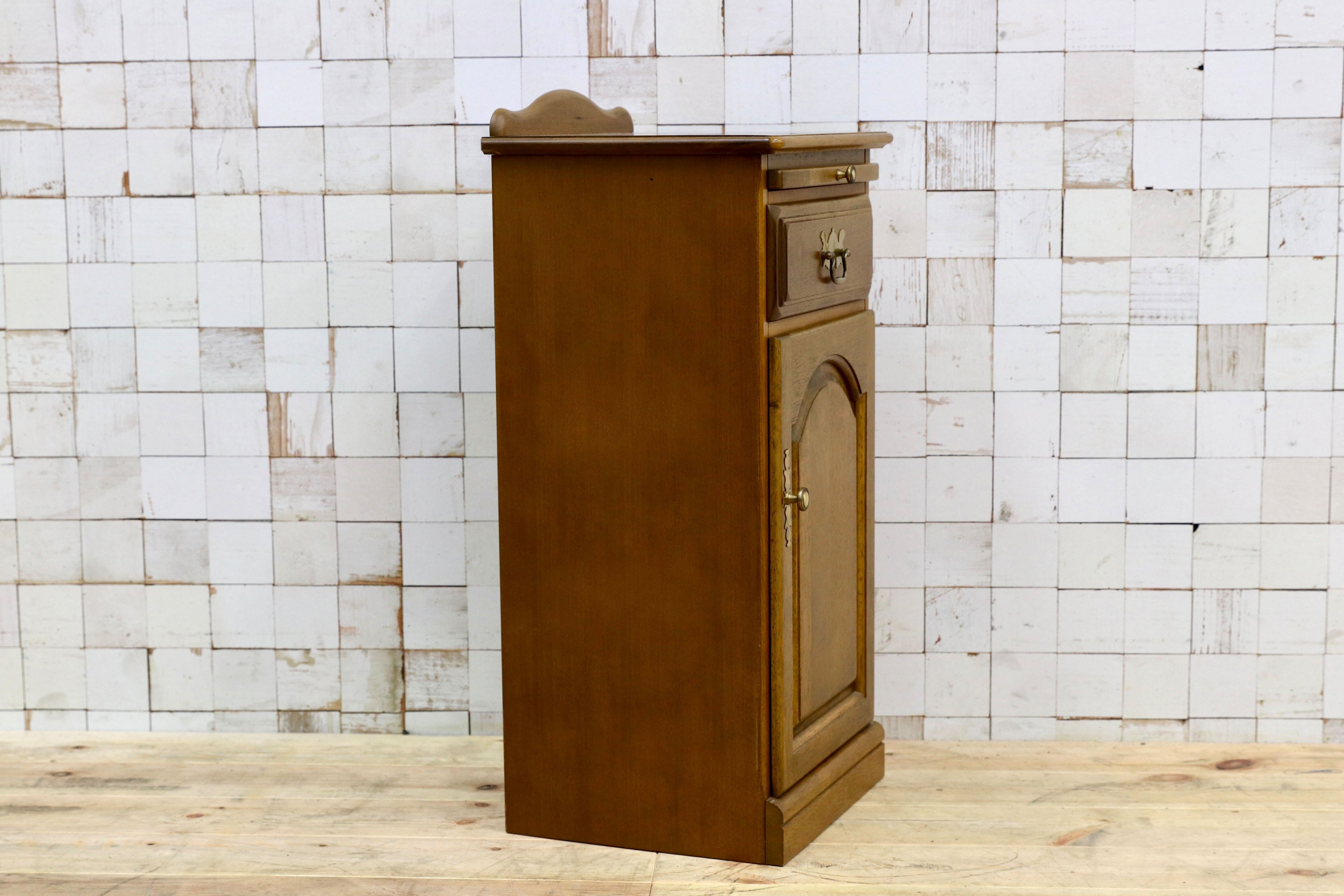 GMIS26A○karimoku / カリモク 電話台 FAX台 サイドチェスト サイドキャビネット レトロ カントリー 国産家具 引出し 収納家具