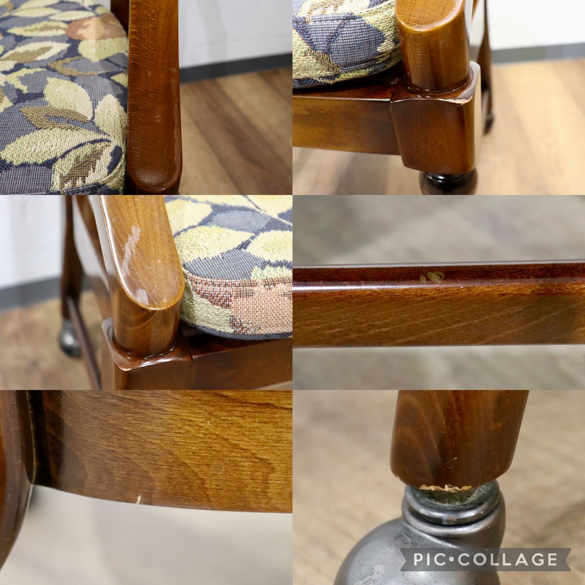 GMHH314B○karimoku / カリモク コロニアル ダイニングチェア 食卓椅子 キャスター付き ブナ材 ファブリック 花柄 モダン 国産家具