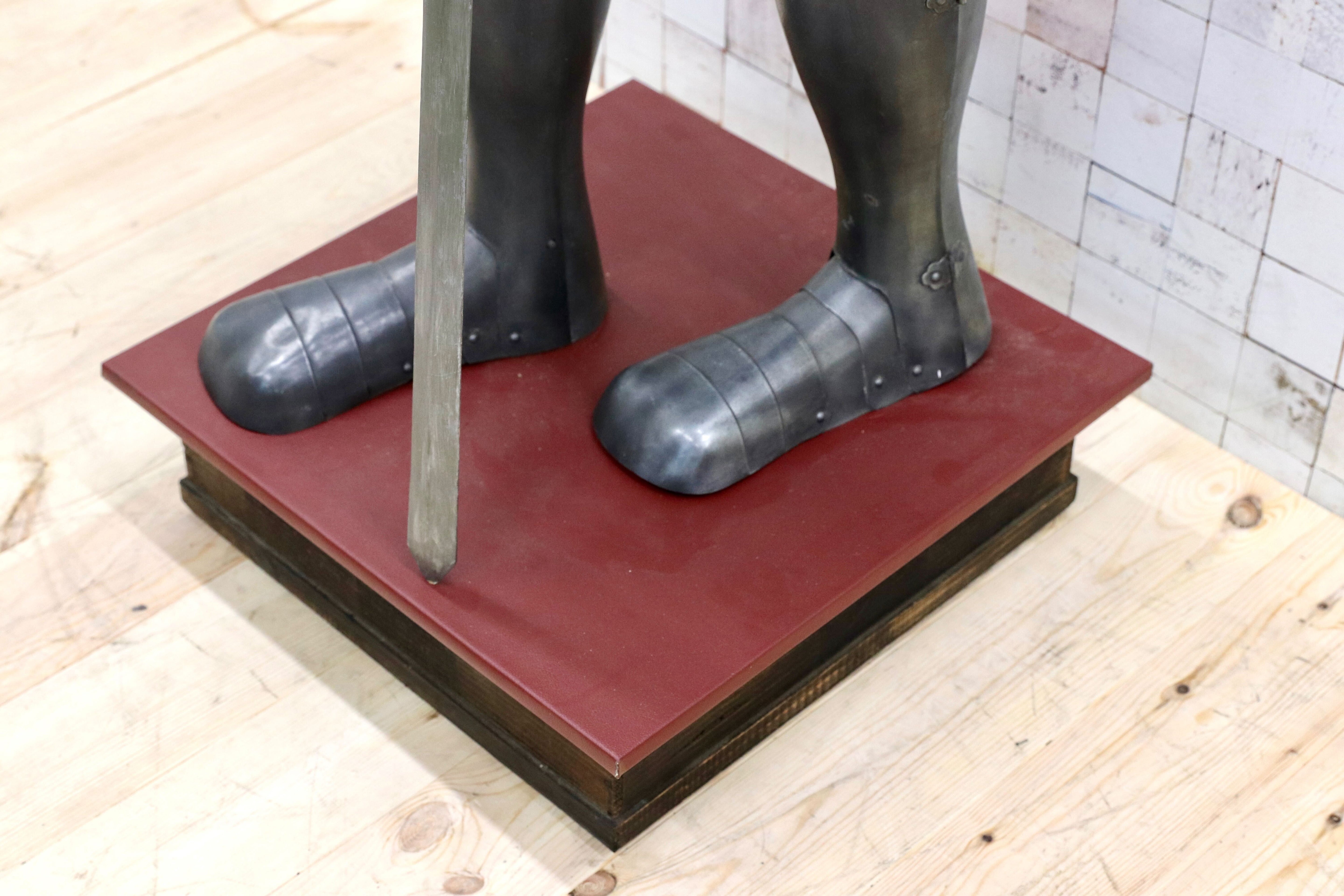 GMFH356○フランス製 アンティーク 甲冑 置物 オブジェ 西洋 1950年代 インテリア 鉄製 定価87.5万 展示品