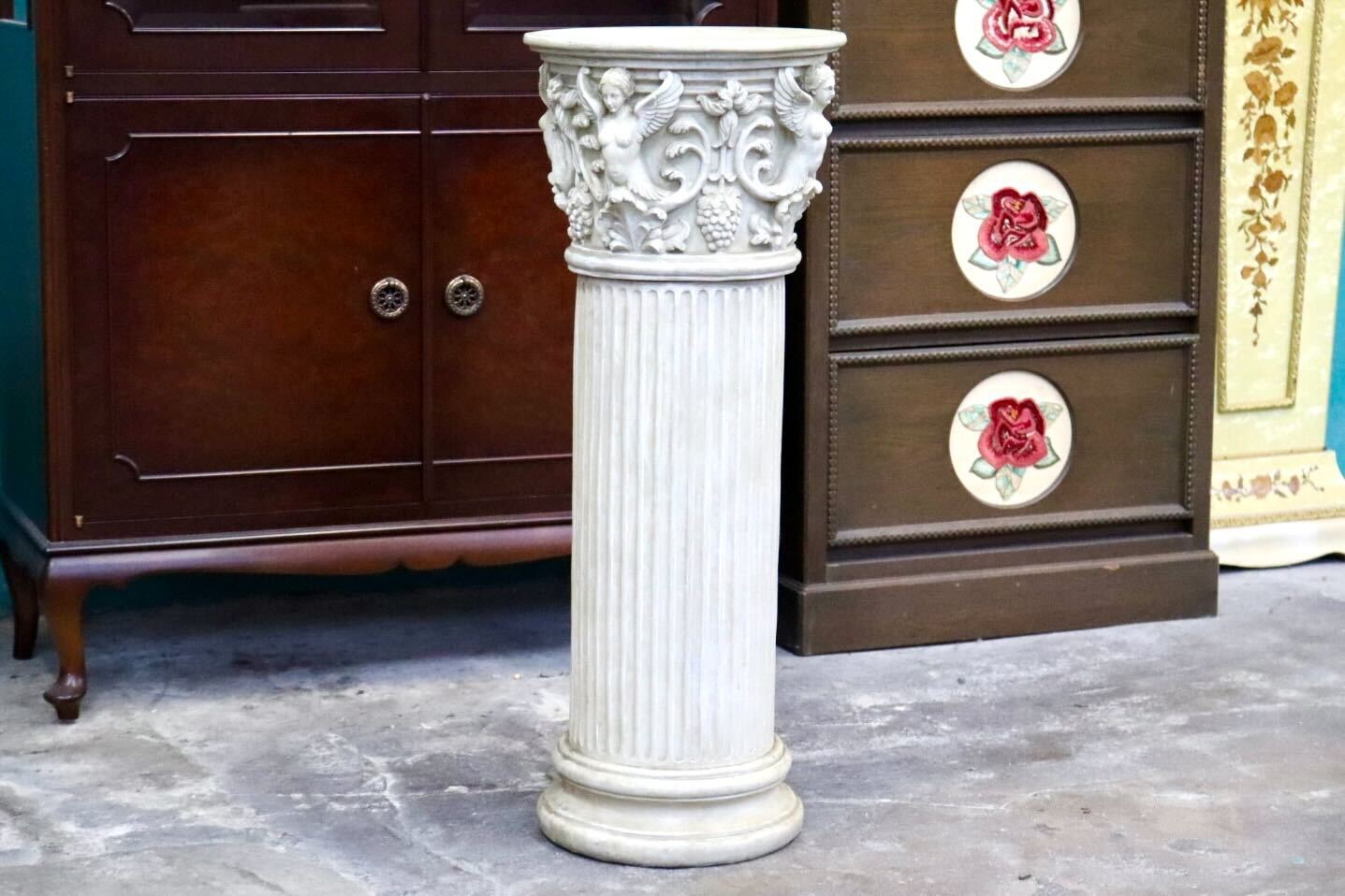 GMIS418H○花台 オブジェ 置物 ポール レジン 樹脂 ガーデニング 庭 アンティーク調 ヨーロピアン イタリアン