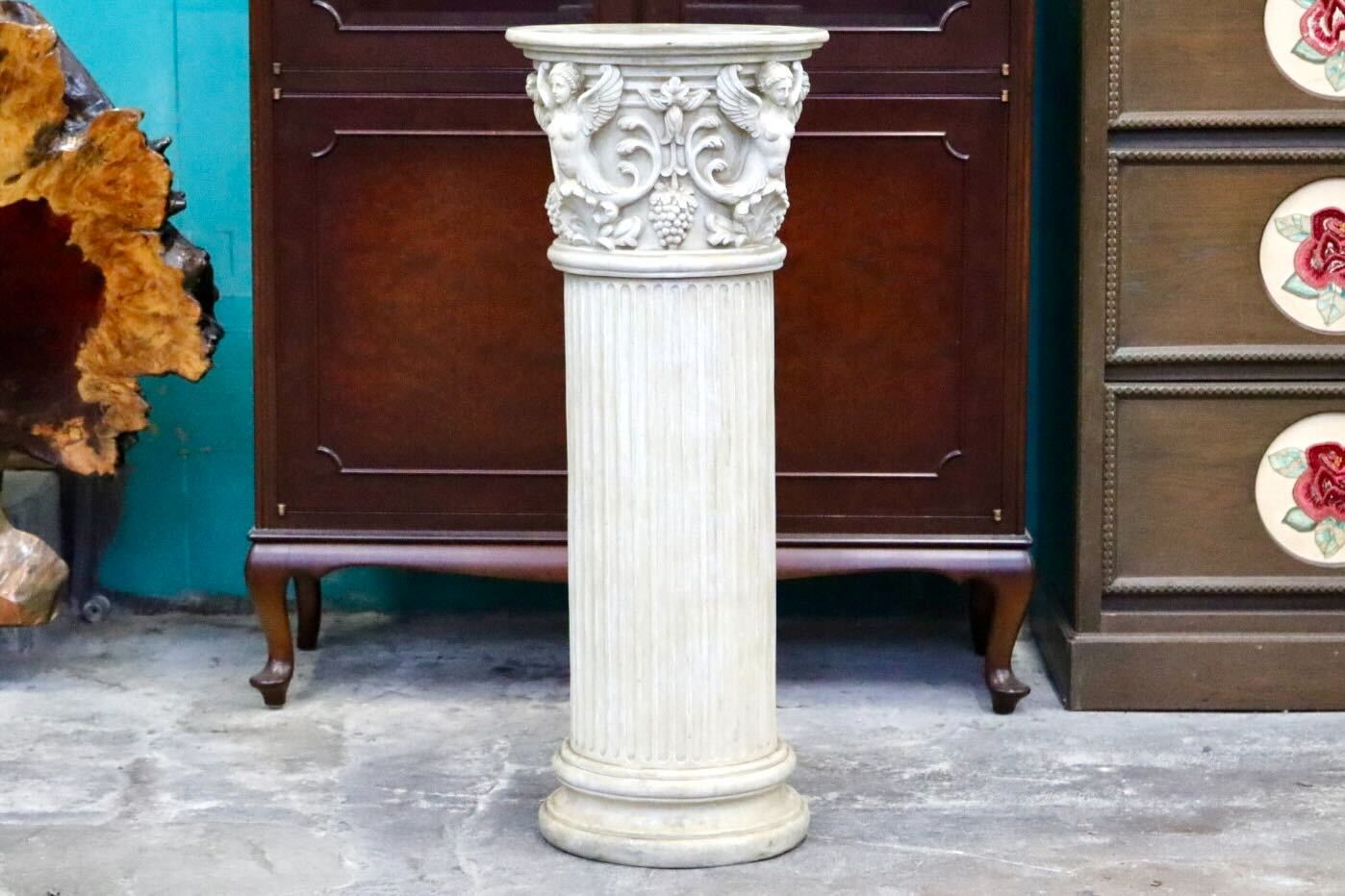 GMIS418H○花台 オブジェ 置物 ポール レジン 樹脂 ガーデニング 庭 アンティーク調 ヨーロピアン イタリアン