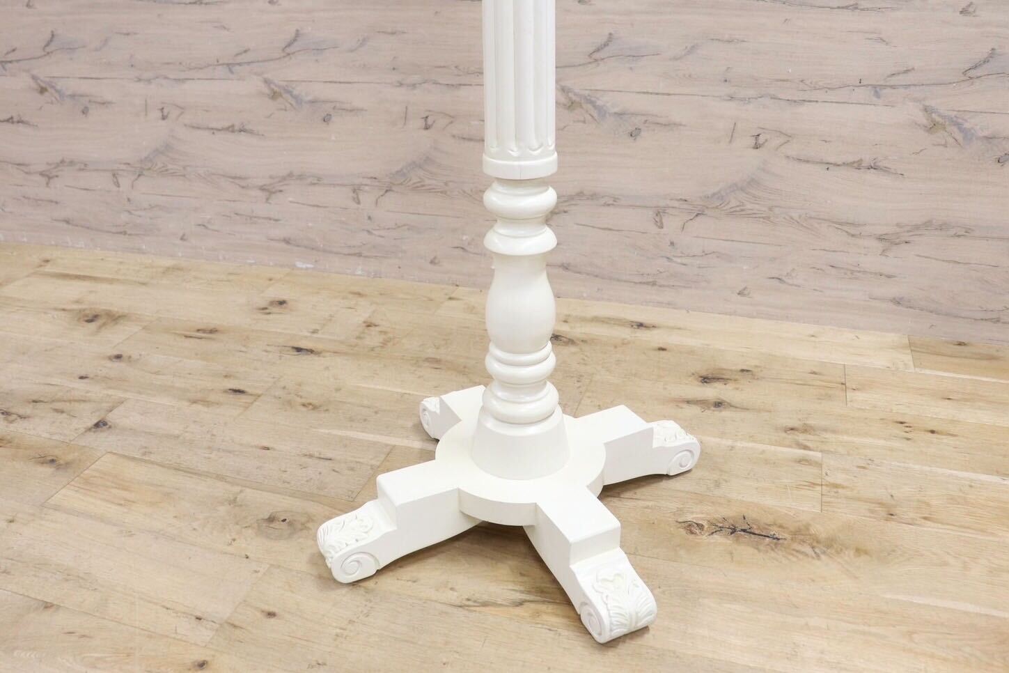 GMIS418N○ヨーロピアン コートハンガー ポールハンガー 帽子掛け ポールスタンド 木製 ホワイト アンティーク