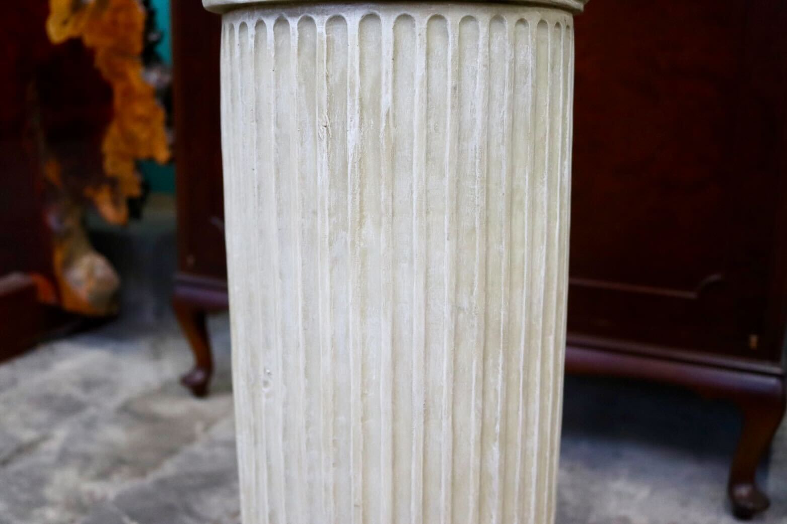 GMIS418I○花台 オブジェ 置物 ポール レジン 樹脂 ガーデニング 庭 アンティーク調 ヨーロピアン イタリアン