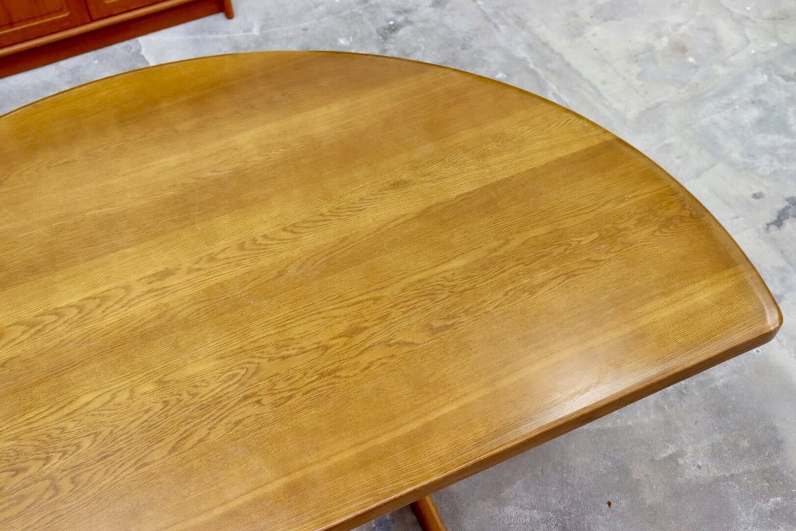 GMIK291○浜本工芸 / HAMAMOTO ダイニングテーブル 食卓テーブル 作業台 半円 楢材 無垢 モダン 机 テーブル