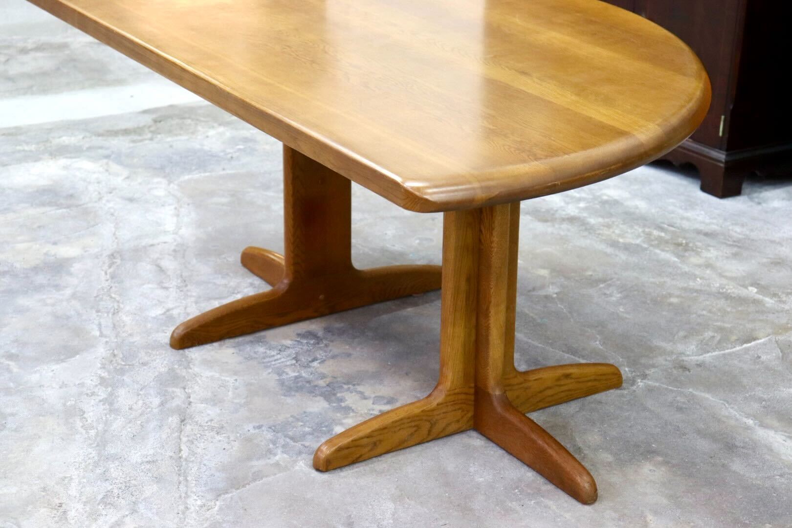 GMIK291○浜本工芸 / HAMAMOTO ダイニングテーブル 食卓テーブル 作業台 半円 楢材 無垢 モダン 机 テーブル