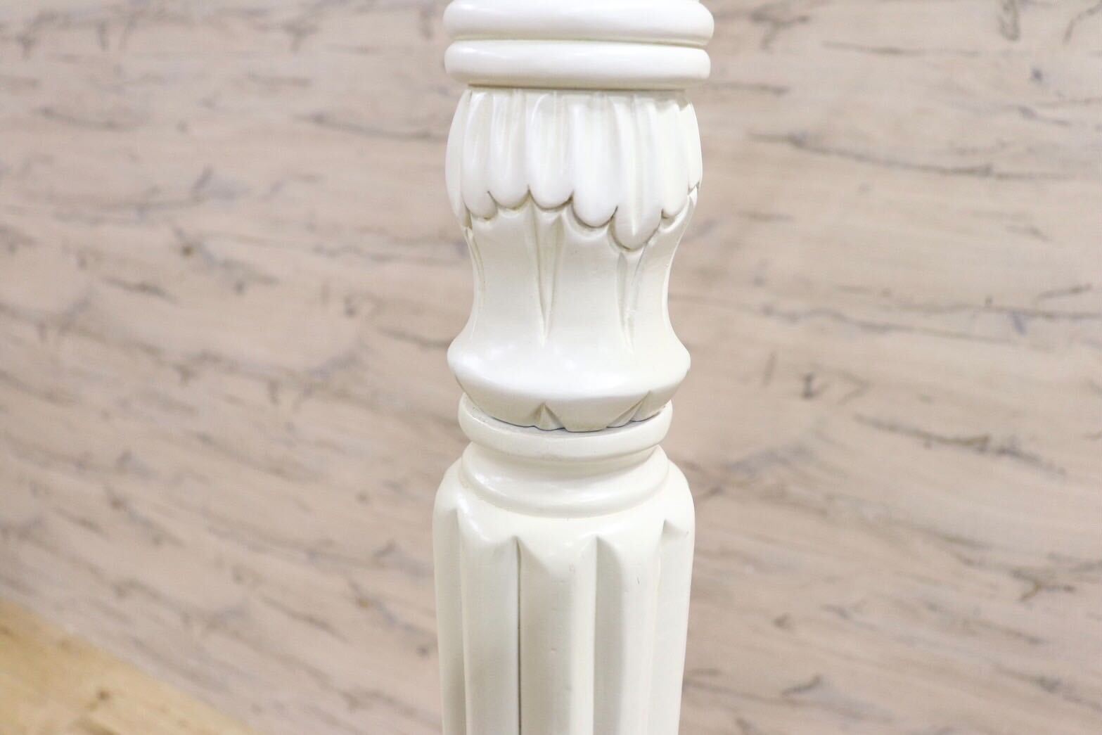 GMIS418N○ヨーロピアン コートハンガー ポールハンガー 帽子掛け ポールスタンド 木製 ホワイト アンティーク