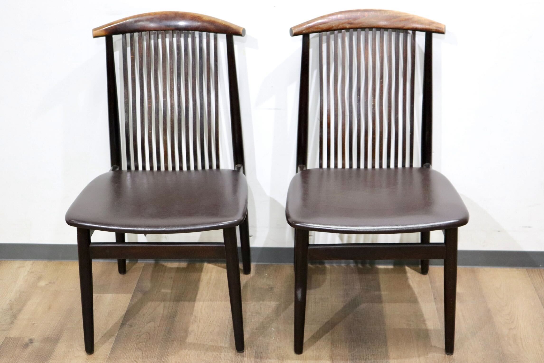 GMHN258B○飛騨産業 / HIDA キツツキ No.725 ダイニングチェア 2脚セット アンティーク 木製 カントリー レトロ ビンテージ 稀少