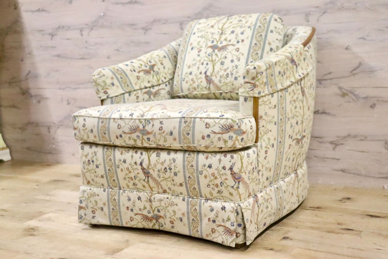 GMHN257A○DREXEL HERITAGE / ドレクセルヘリテイジ 1人掛けソファ シングルソファ アームチェア ファブリック ヴィンテージ 美品