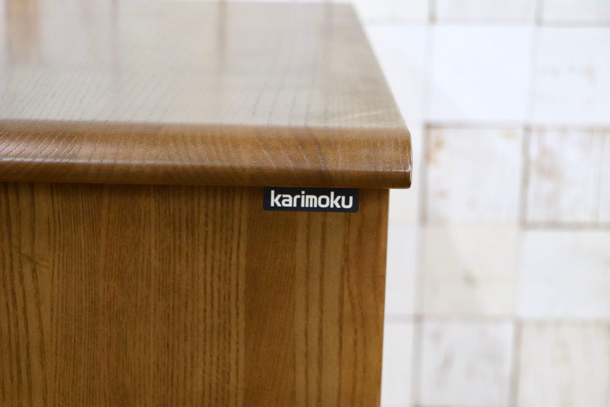 GMJS288A〇karimoku / カリモク 電話台 FAX台 キャビネット サイドボード コンセント付き オーク材 収納家具 美品