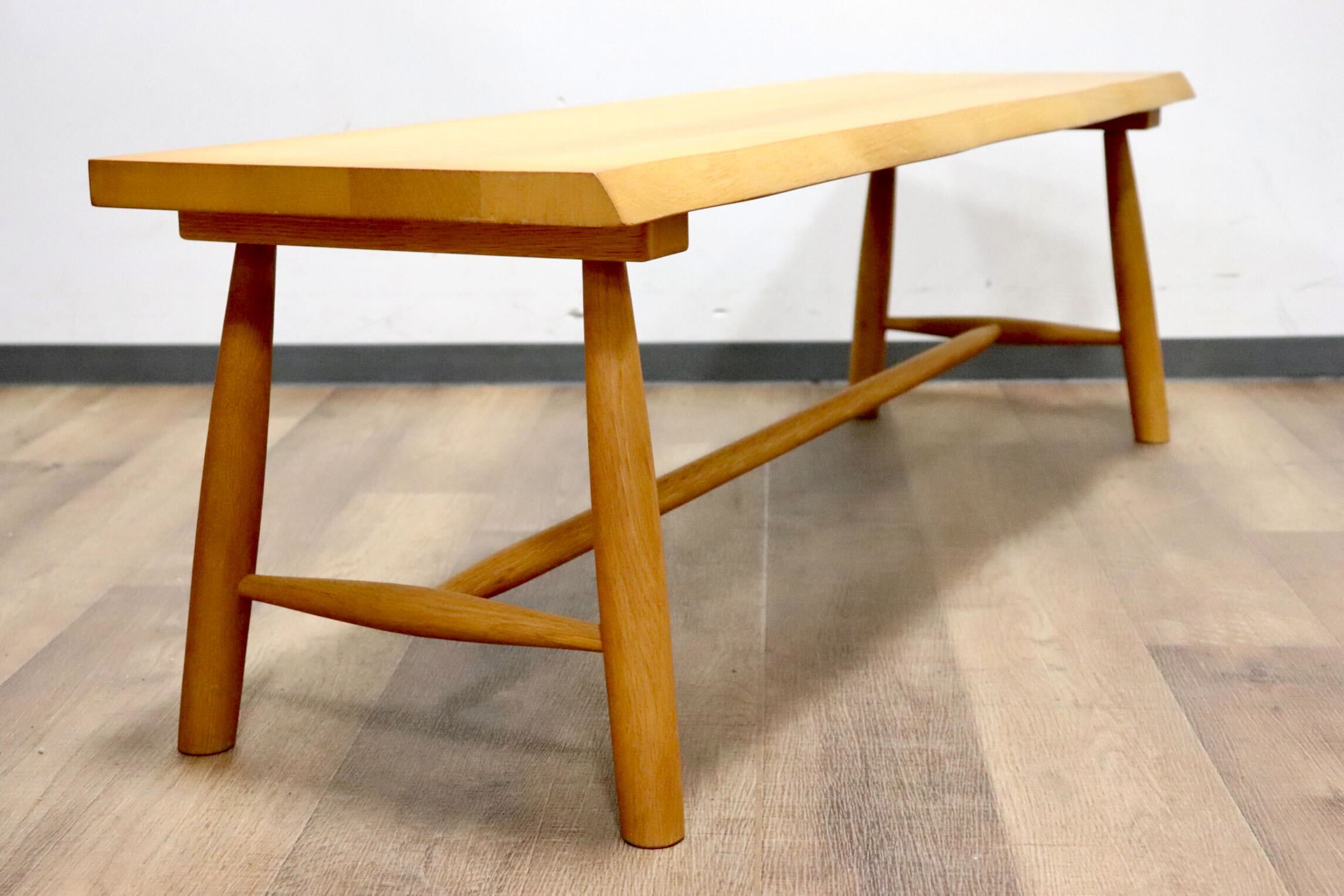 GMHK216○柏木工 / KASHIWA ベンチ ダイニングチェア 長椅子 オーク材 無垢 ナチュラル シンプル モダン 北欧スタイル 飛騨家具 展示品