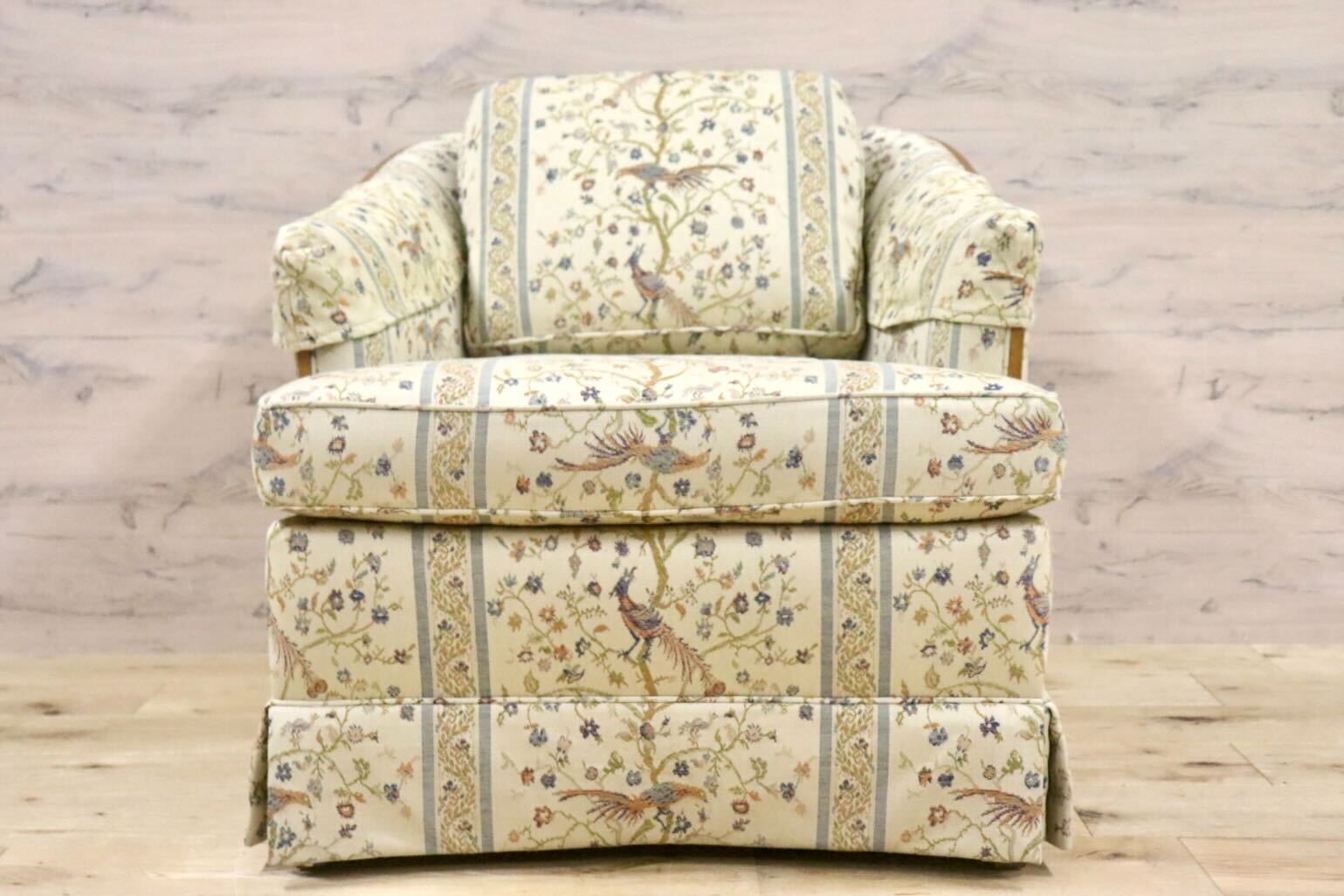 GMHN257A○DREXEL HERITAGE / ドレクセルヘリテイジ 1人掛けソファ シングルソファ アームチェア ファブリック ヴィンテージ 美品