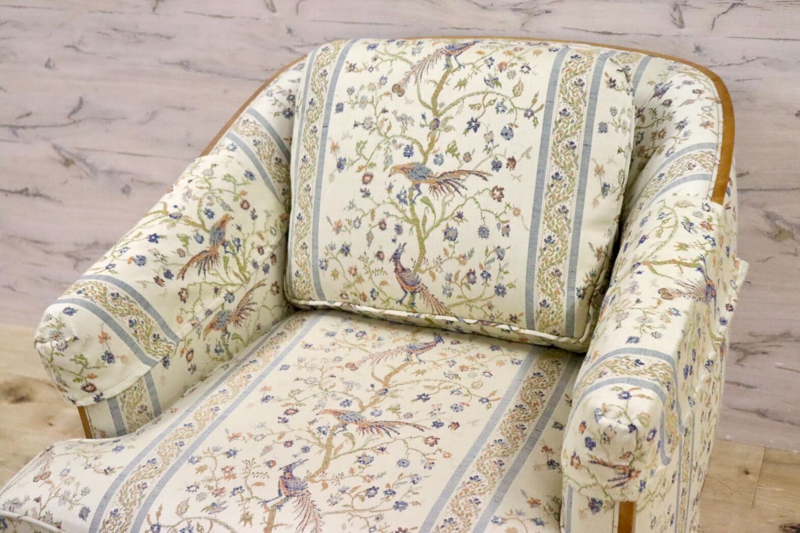 GMHN257A○DREXEL HERITAGE / ドレクセルヘリテイジ 1人掛けソファ シングルソファ アームチェア ファブリック ヴィンテージ 美品